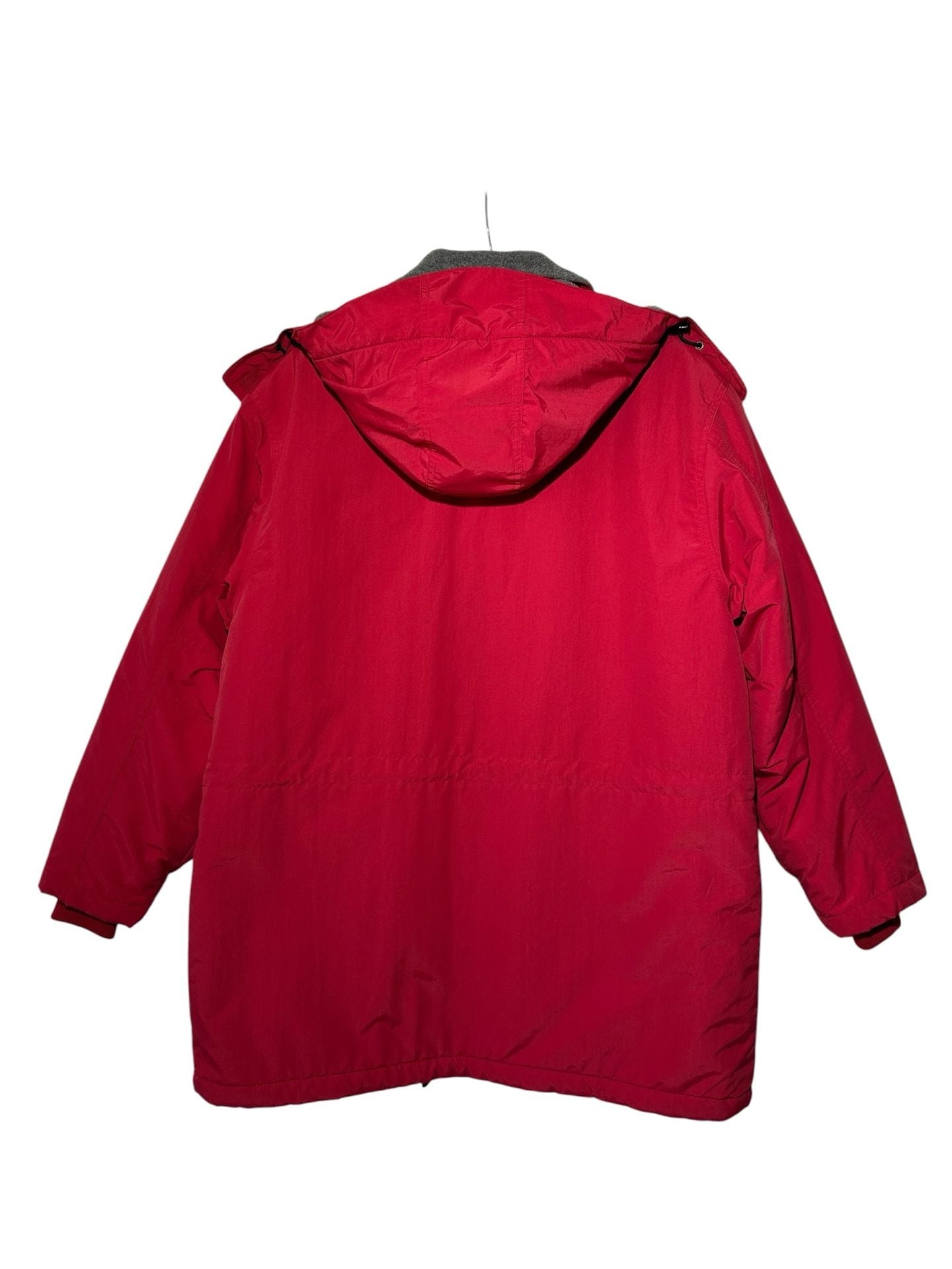 Vintage Lands End Red Squall Parka Jacket Polartec Fleece Lined Size M Petite 6