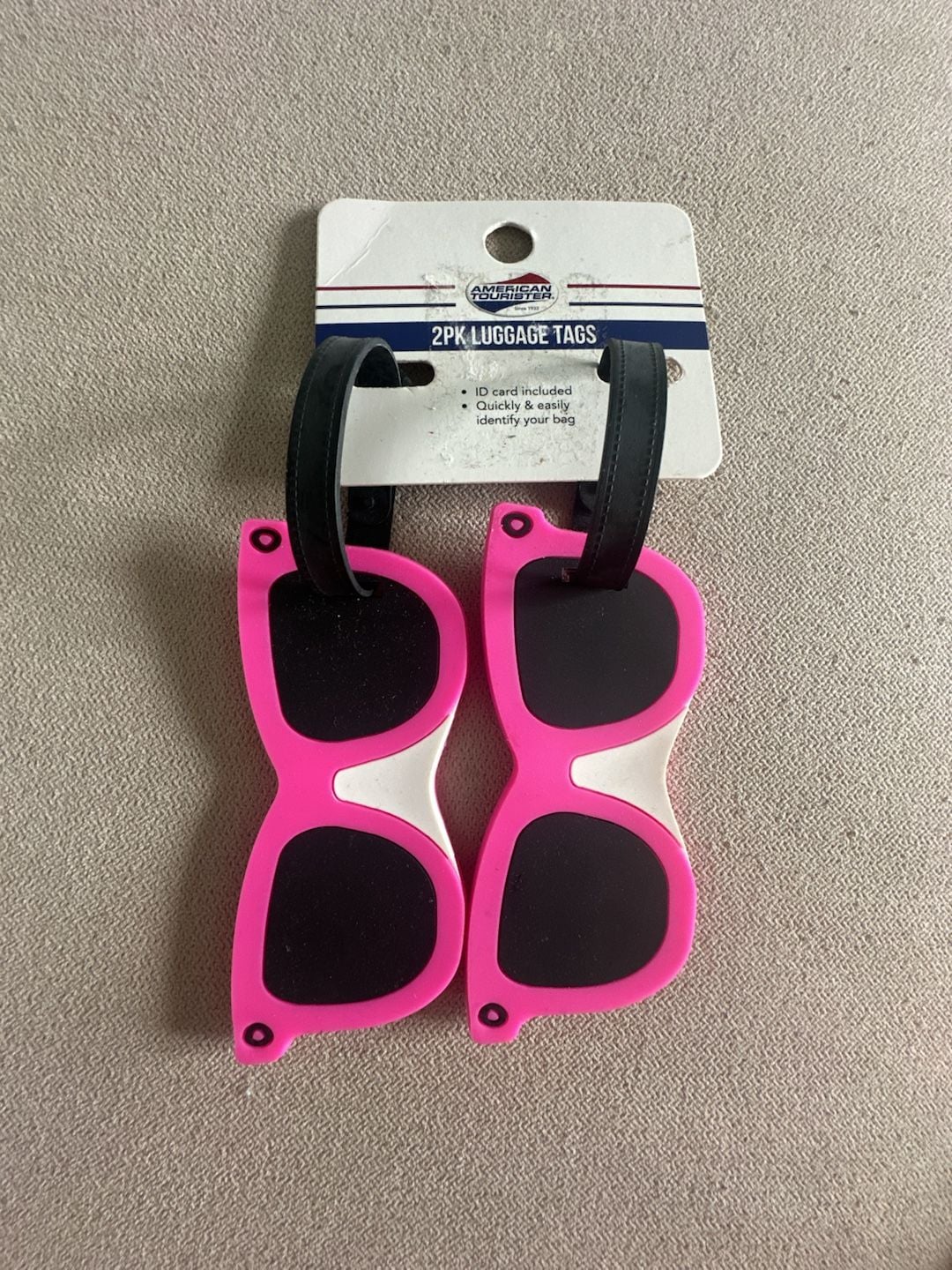 American Tourister Pink Sunglasses 2PK Luggage Tags New 1