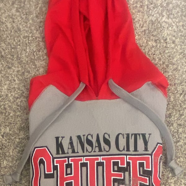 CSA Kansas City Chiefs Hoodie Size M Gray Red Long Sleeve Thermal Pullover