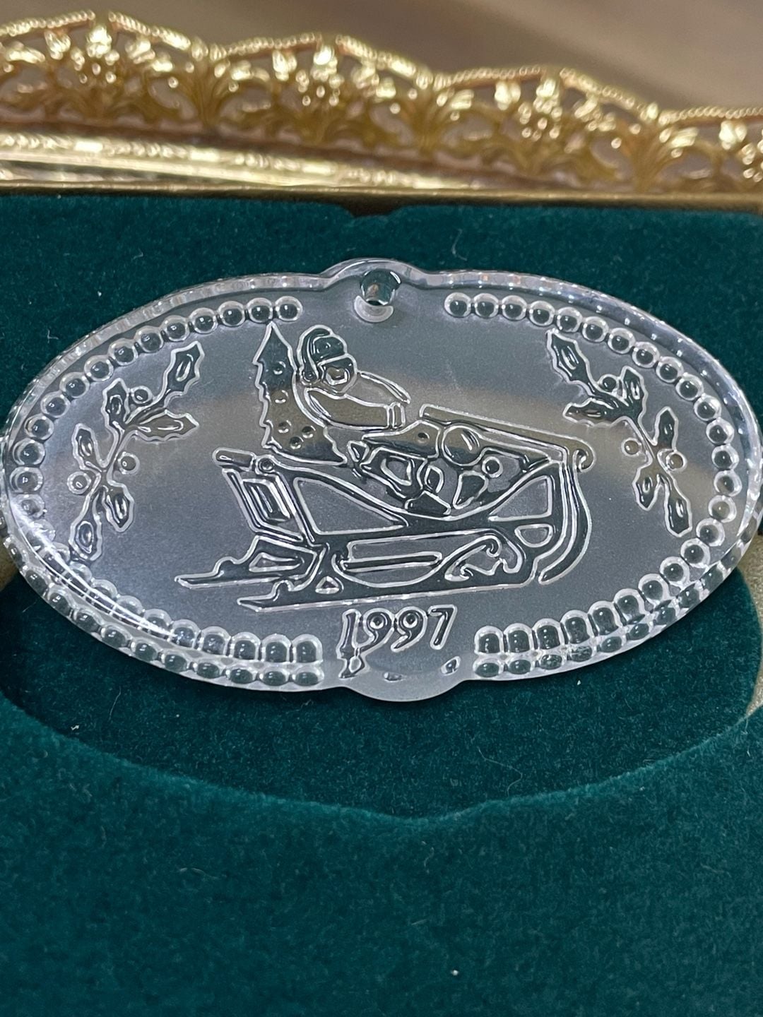 1999 Waterford Crystal Christmas Ornament In Box. Jingle Bells. 1
