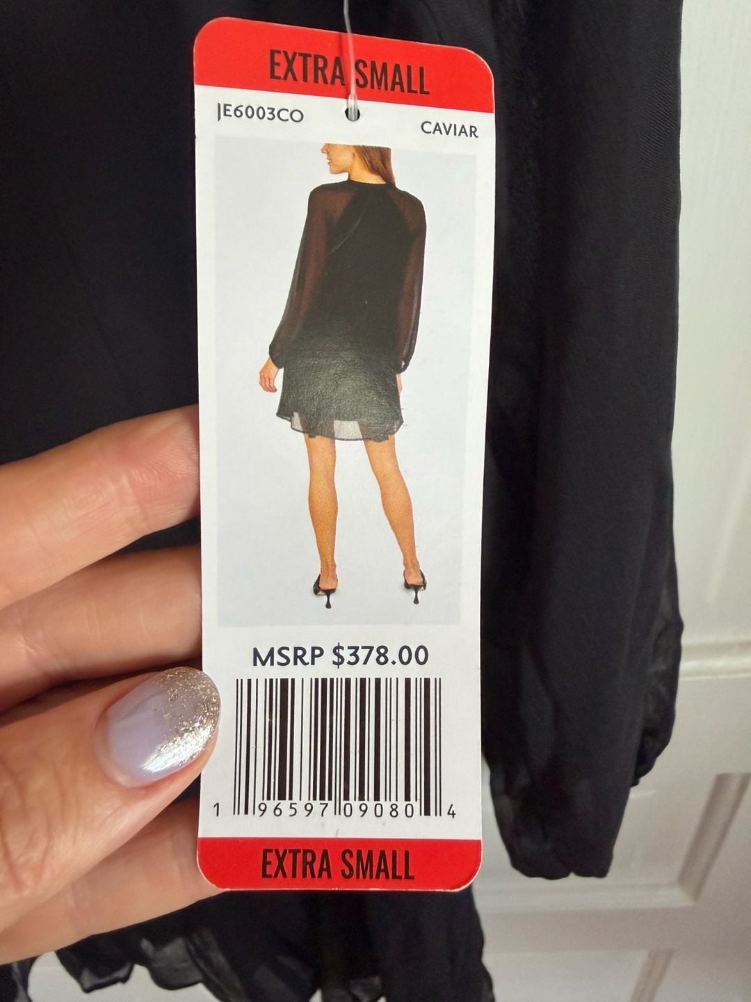 Joie Balloon Sleeve Dress Extra Small Black Chiffon Mini Shift 4