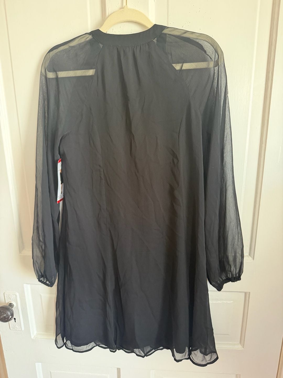 Joie Balloon Sleeve Dress Extra Small Black Chiffon Mini Shift 7