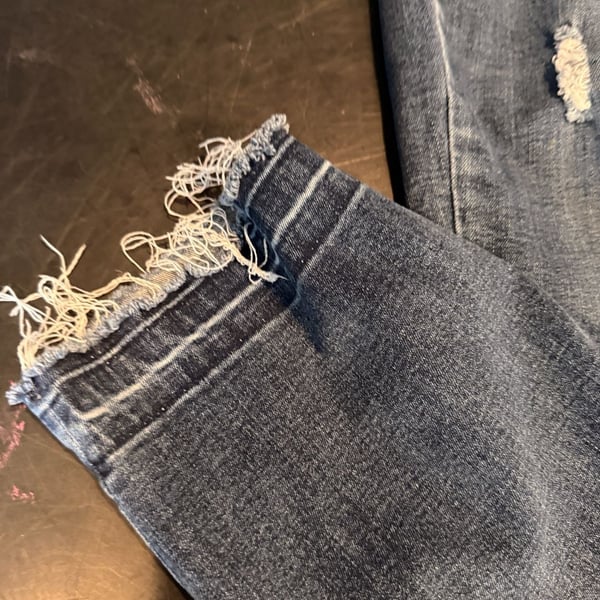Buffalo David Bitton Jess Mid-Rise Skinny Jeans Size 14/34 Blue Distressed