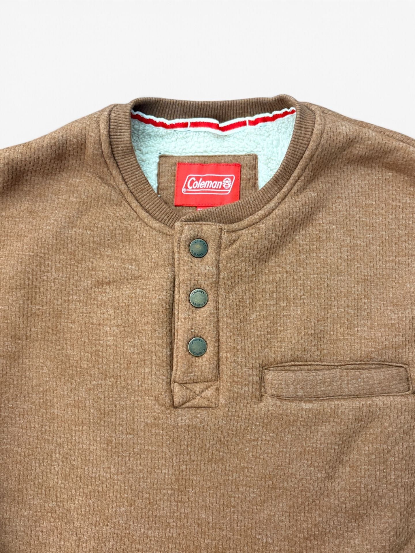 Coleman Men’s Wool Lined Sweatshirt Henley Sherpa Sweater 2