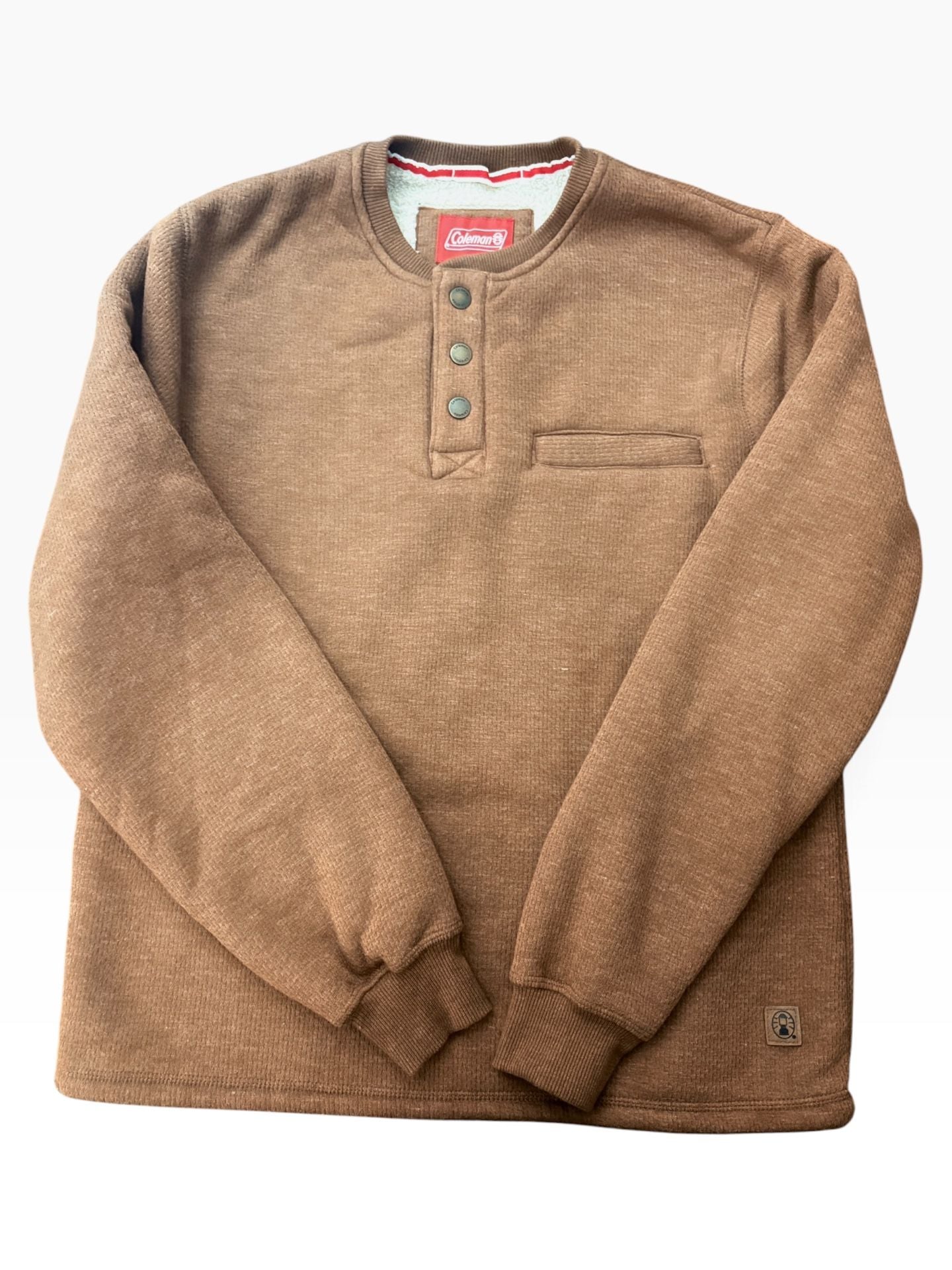 Coleman Men’s Wool Lined Sweatshirt Henley Sherpa Sweater 3