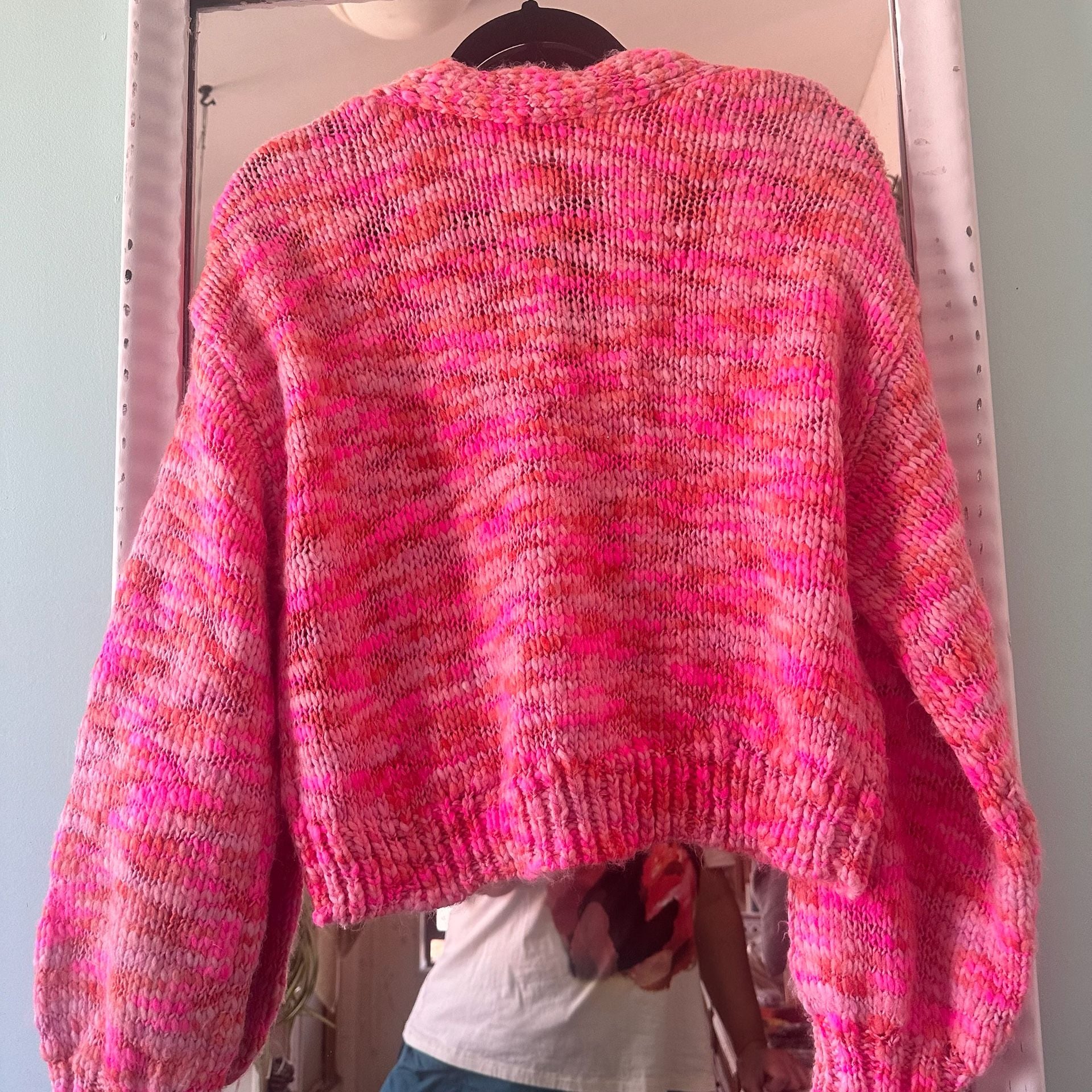 Wild Fable Pink Spacedye Crop Cardigan 5