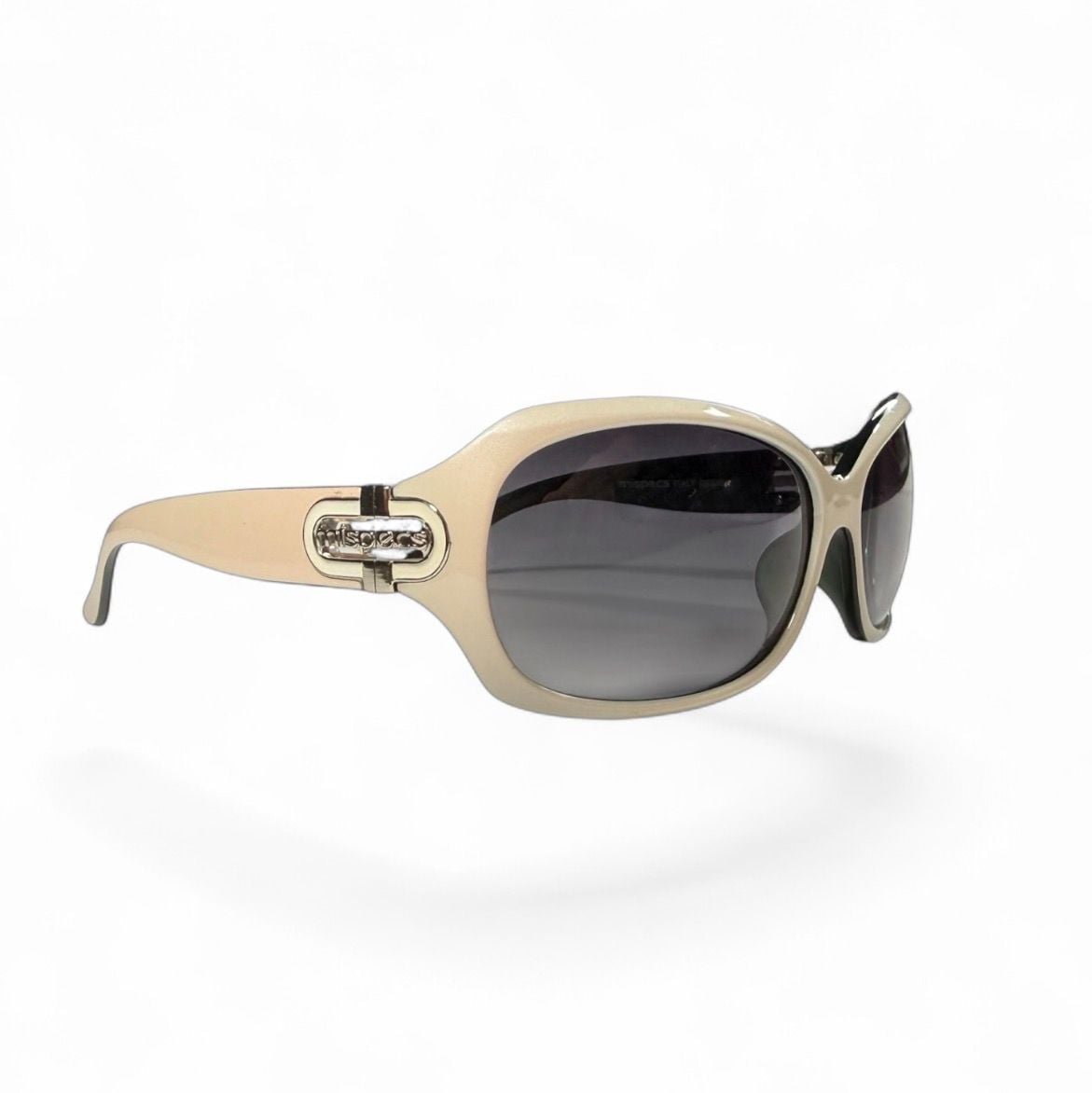 Mispecs Italy Design Y2K Sunglasses Pearl Light Pink/Cream Oversized 2