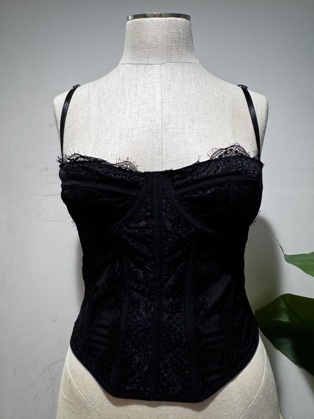 Shein BAE Black Lace Corset Bustier Top Size S 2
