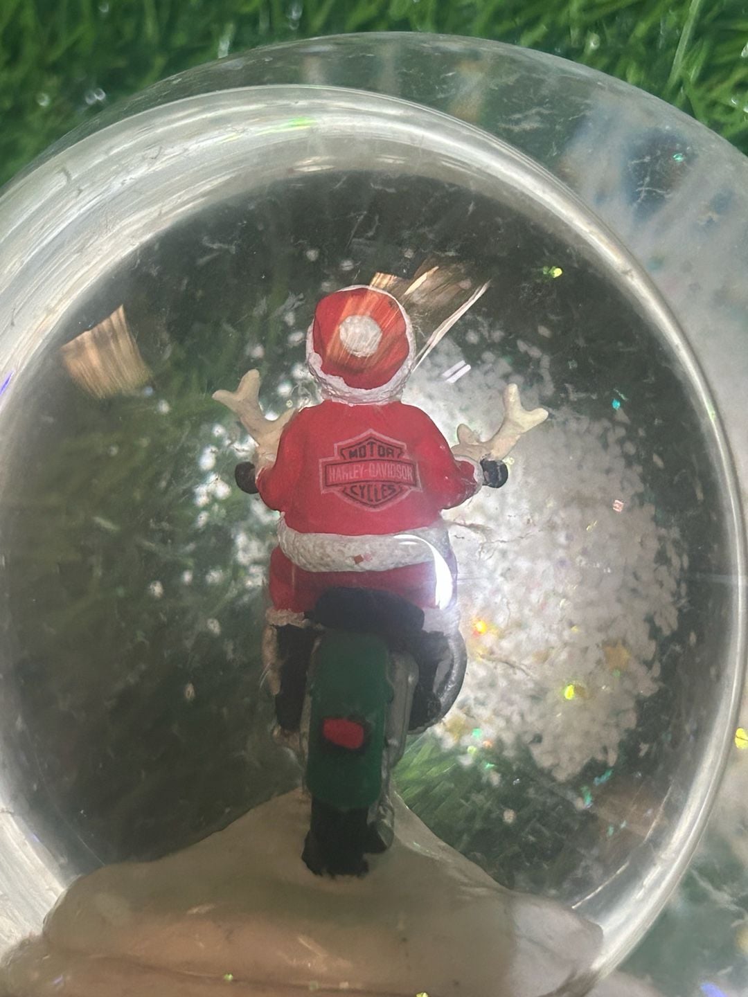 Harley Davidson Looking For Work Christmas Snow Globe 3