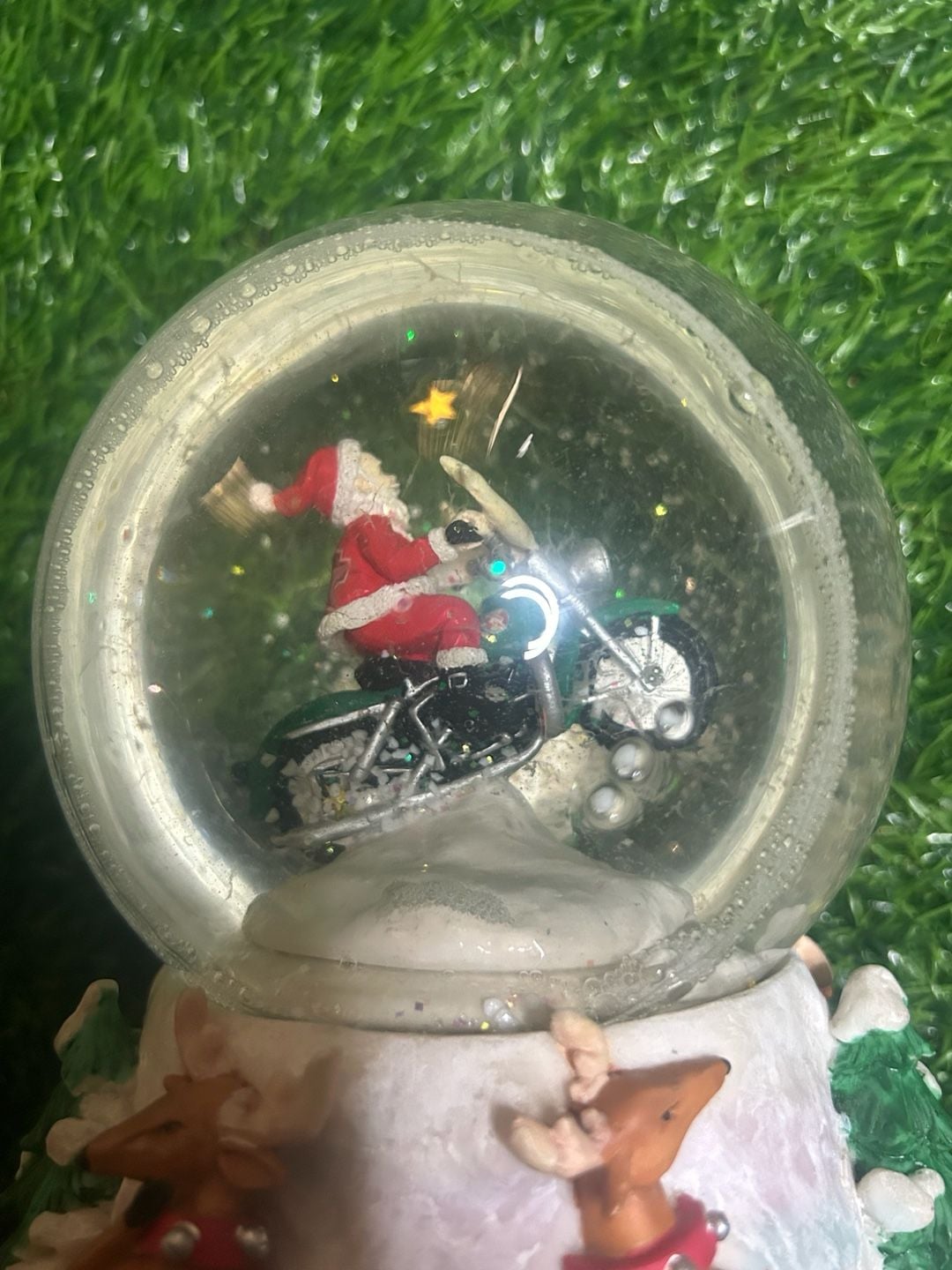 Harley Davidson Looking For Work Christmas Snow Globe 5