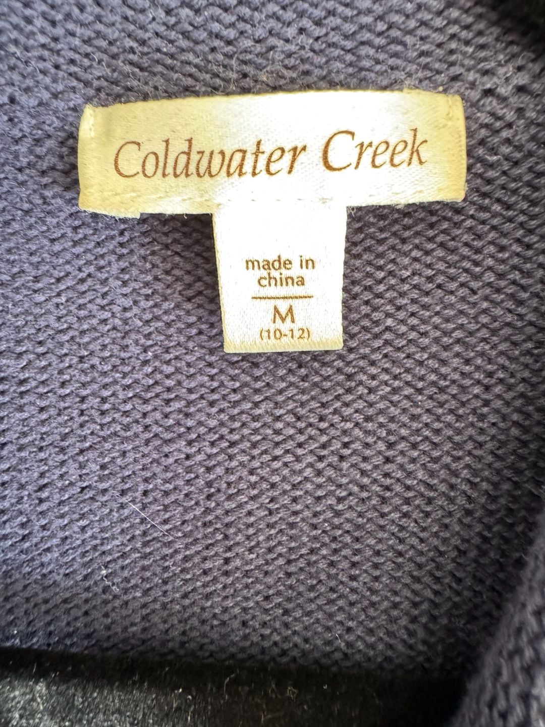 Coldwater Creek Blue Ribbed Knit Cardigan Sweater Size M 3