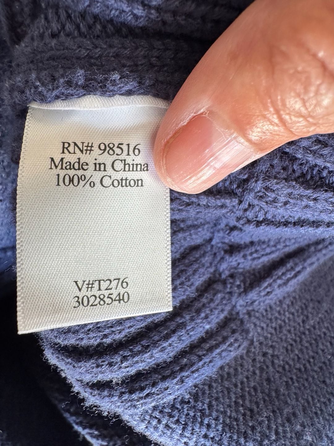 Coldwater Creek Blue Ribbed Knit Cardigan Sweater Size M 4