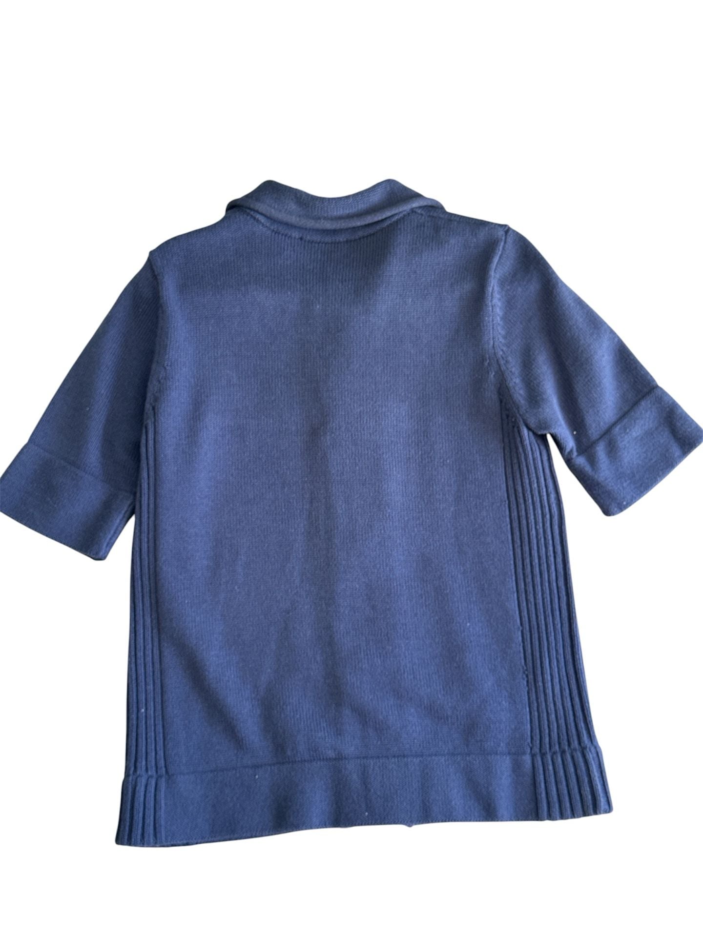 Coldwater Creek Blue Ribbed Knit Cardigan Sweater Size M 6