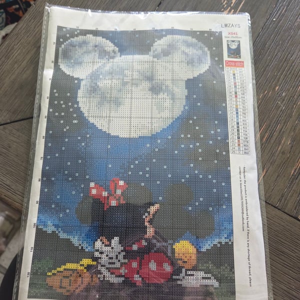 LWZAYS Mickey and Minnie Cross Stitch Kit X041 25x35cm