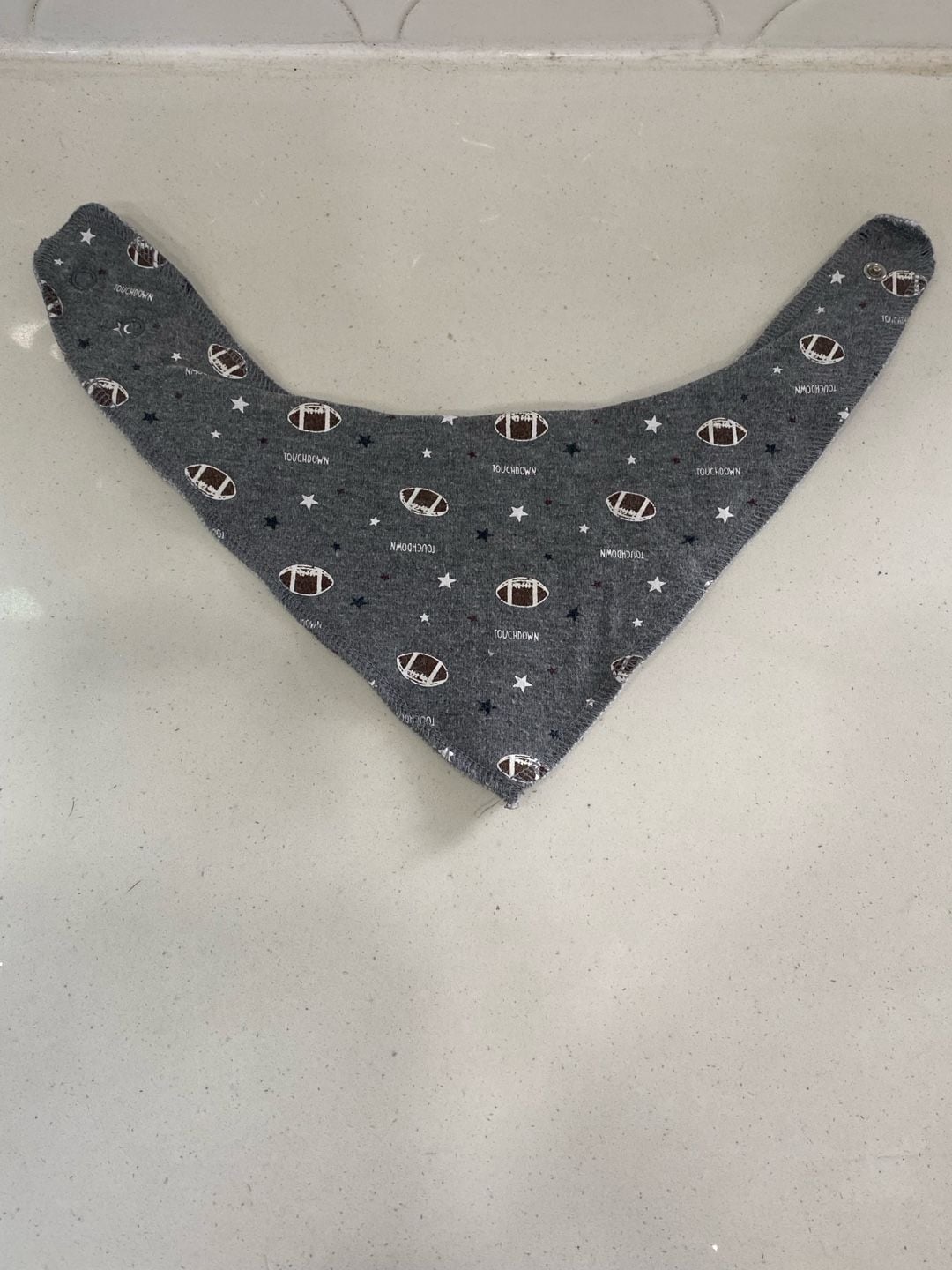 Modern Baby Football Bandana Bib Grey Touchdown 1