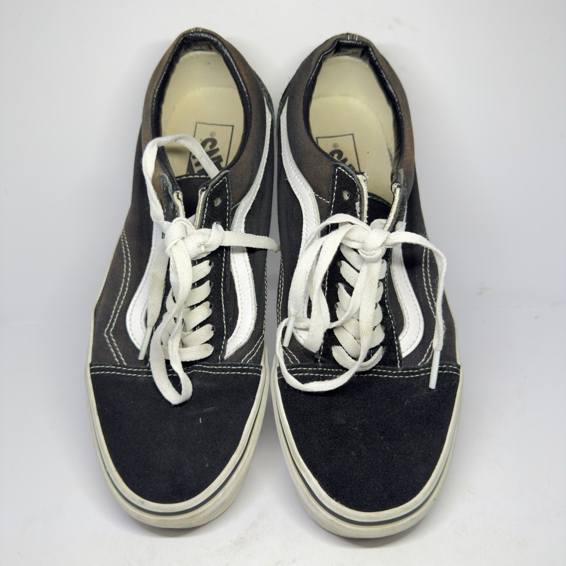 Vans Black Suede And Canvas Off The Wall Skate Shoes Size 7.5 4