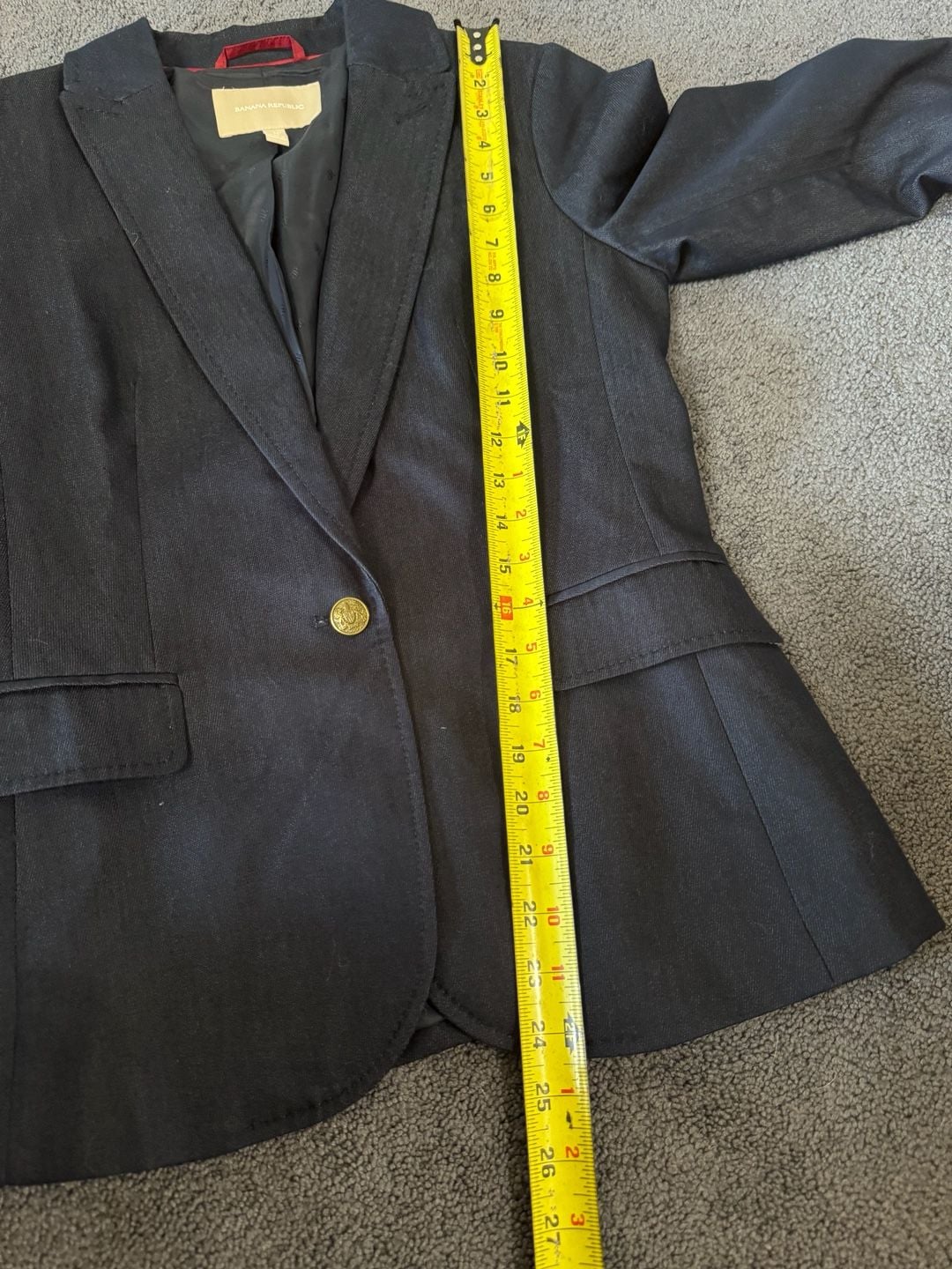Banana Republic Blazer Size 4P Navy Blue Lined 7