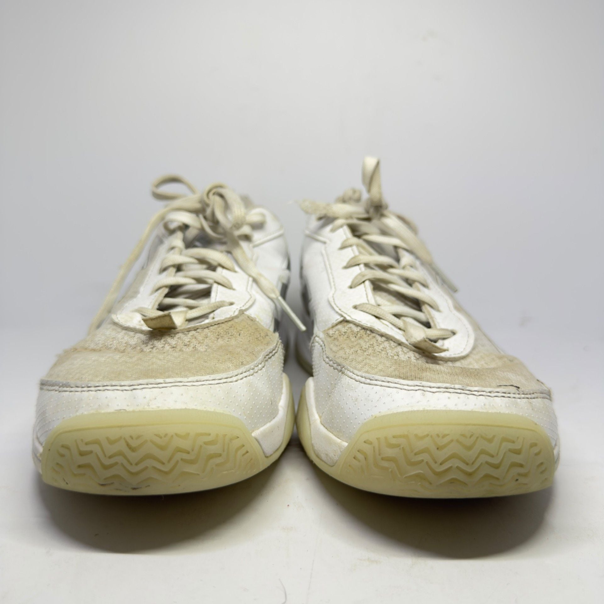 Adidas White and Silver Athletic Shoes Size 9.5 Heavily Worn 6
