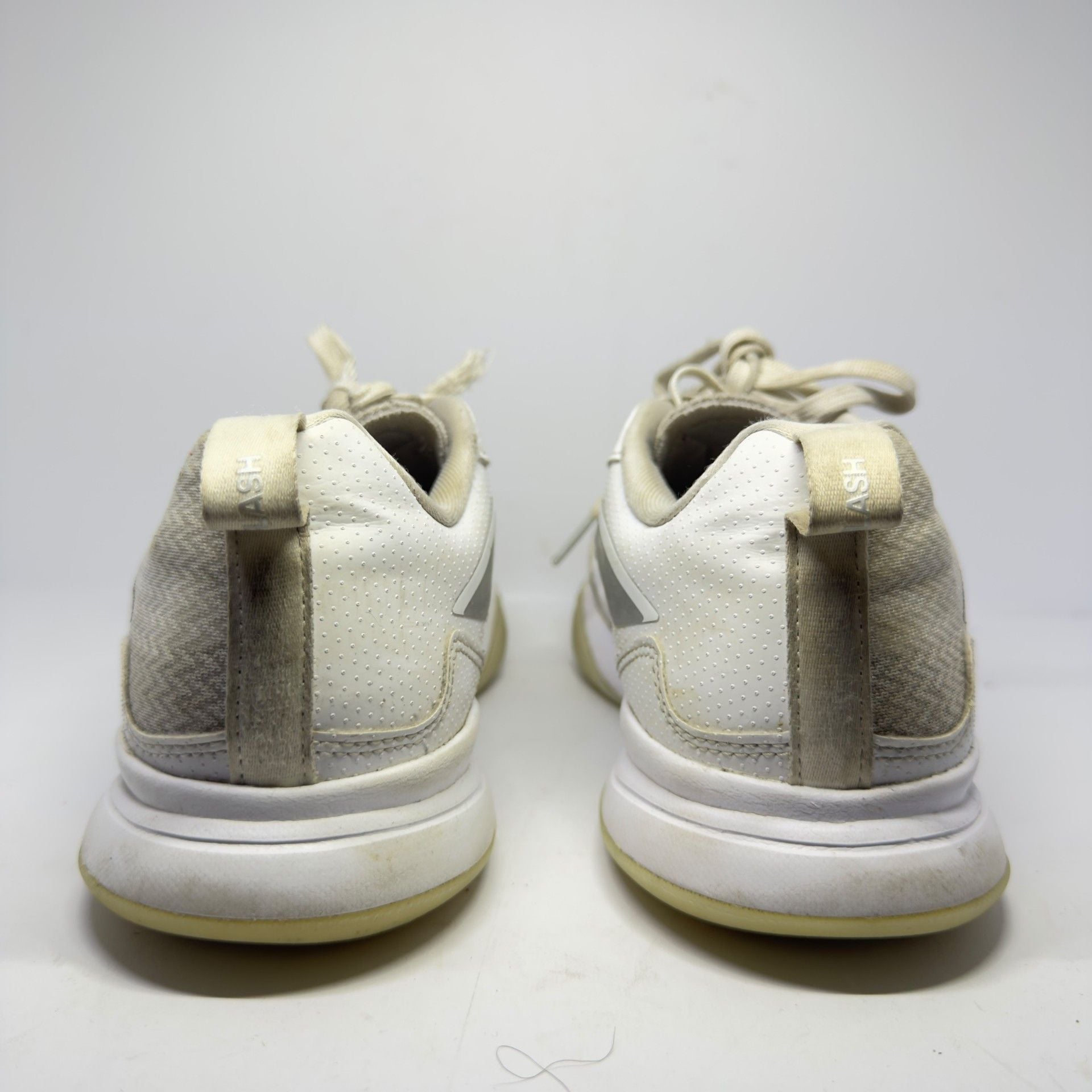 Adidas White and Silver Athletic Shoes Size 9.5 Heavily Worn 8