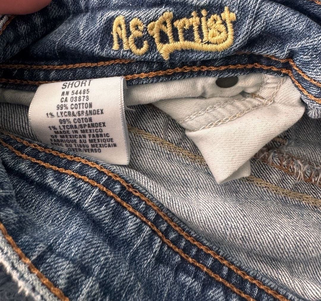 VTG Y2K American Eagle AE Artist Flare/Bell Bottom Jeans Size 6 Short Blue Denim 7