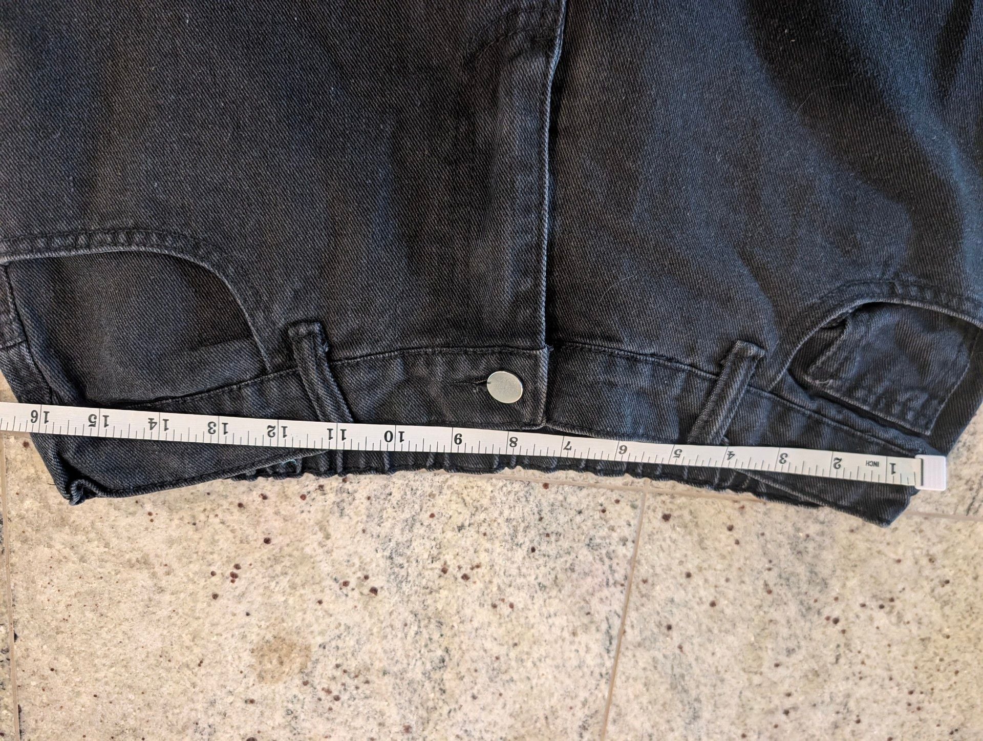 Black Star Patch Wide Leg Denim Pants Large 5