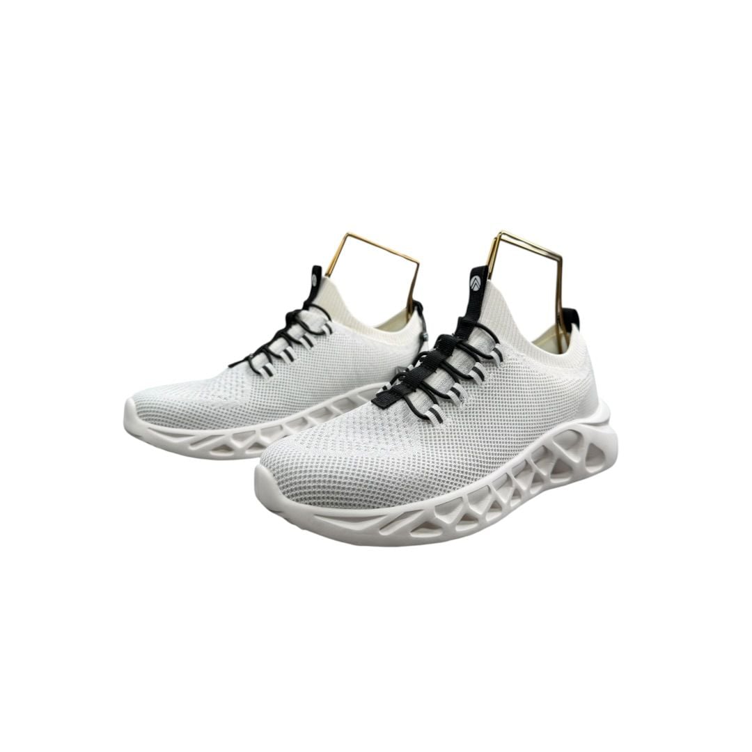 Trajectory Running Shoes White Knit Sneakers Sz. 7.5 NWT 2