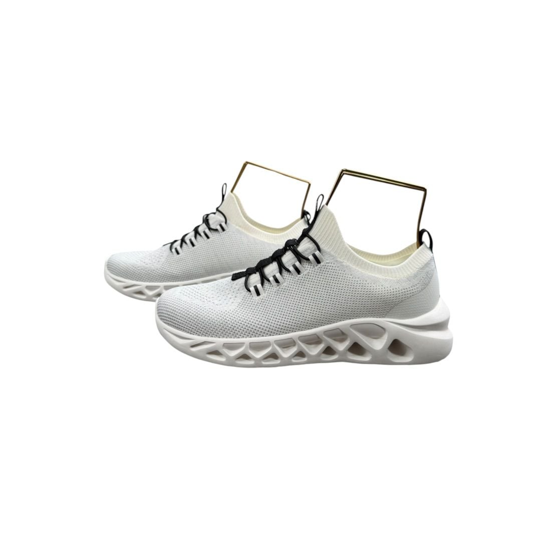 Trajectory Running Shoes White Knit Sneakers Sz. 7.5 NWT 3