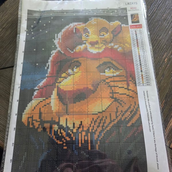 LWZAYS Lion King Cross Stitch Kit 25x35cm