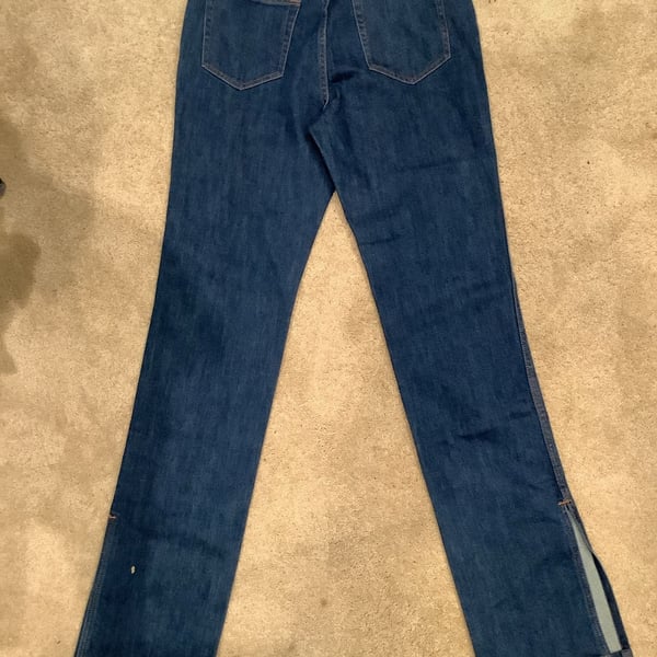 Something Navy Denim Jeans Size 29 Dark Wash Slit Hem Pants