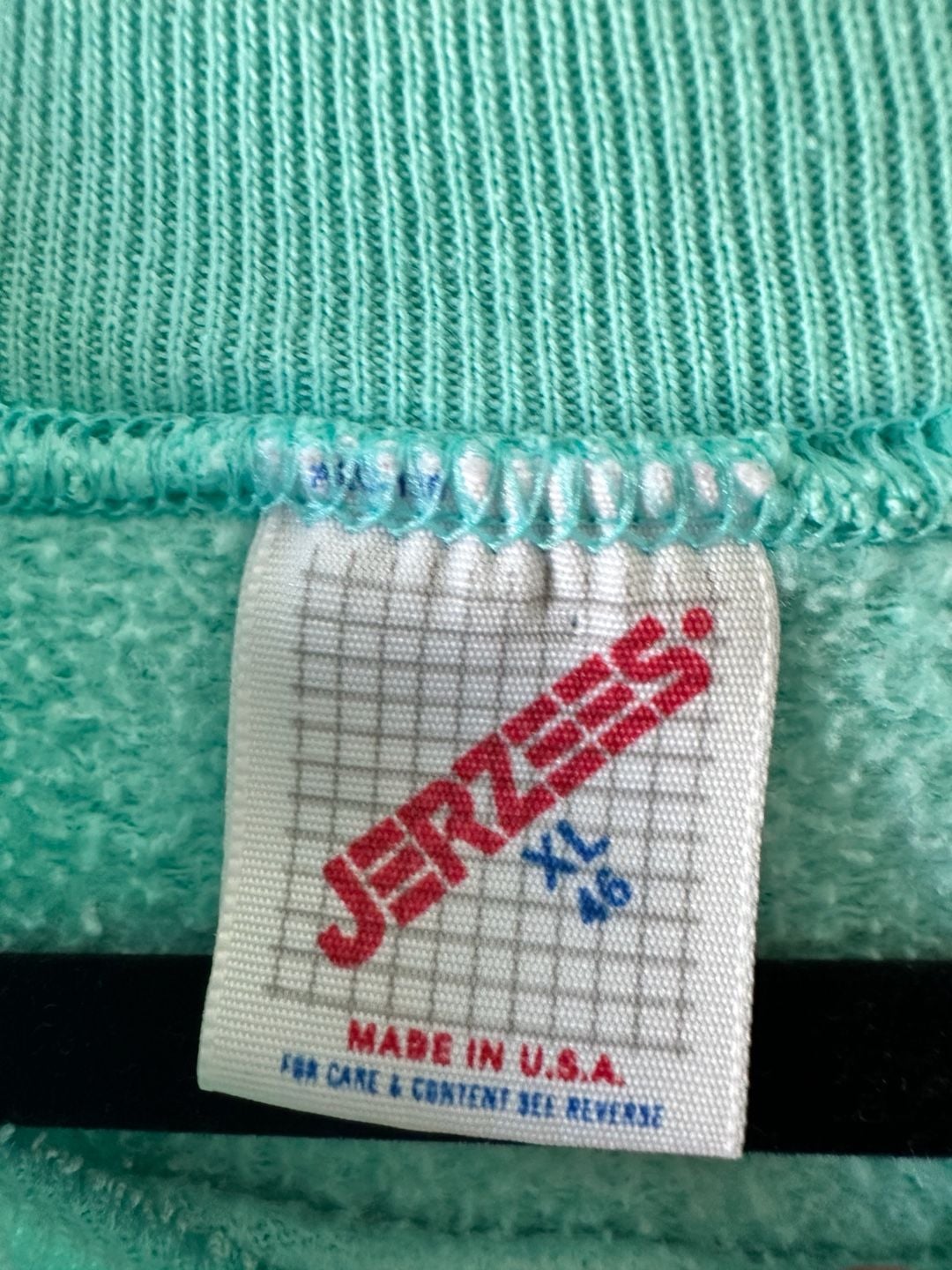 Jerzees Carousel Horse Sweatshirt XL Teal Mint Vintage 90s Pullover 3