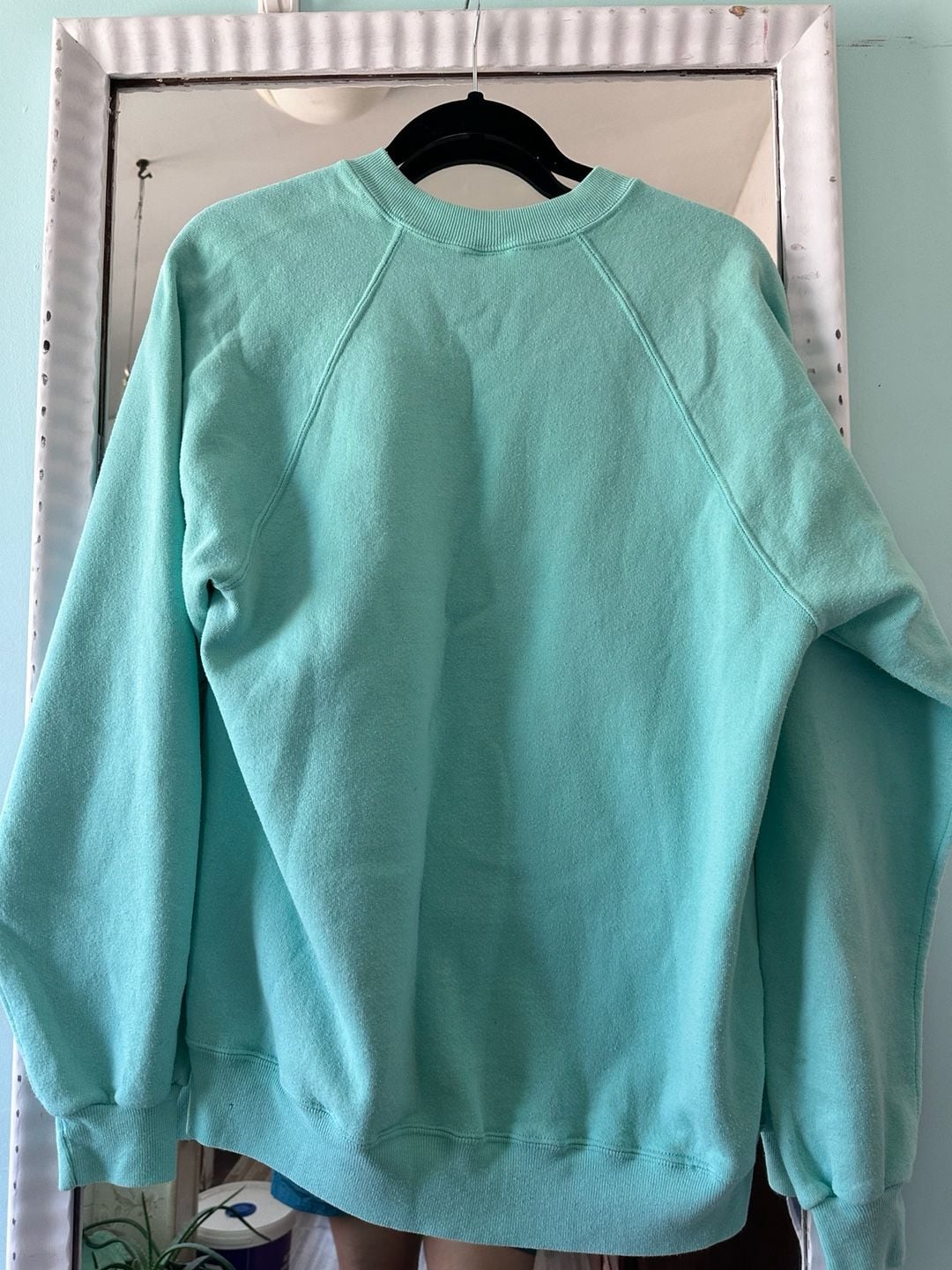 Jerzees Carousel Horse Sweatshirt XL Teal Mint Vintage 90s Pullover 5
