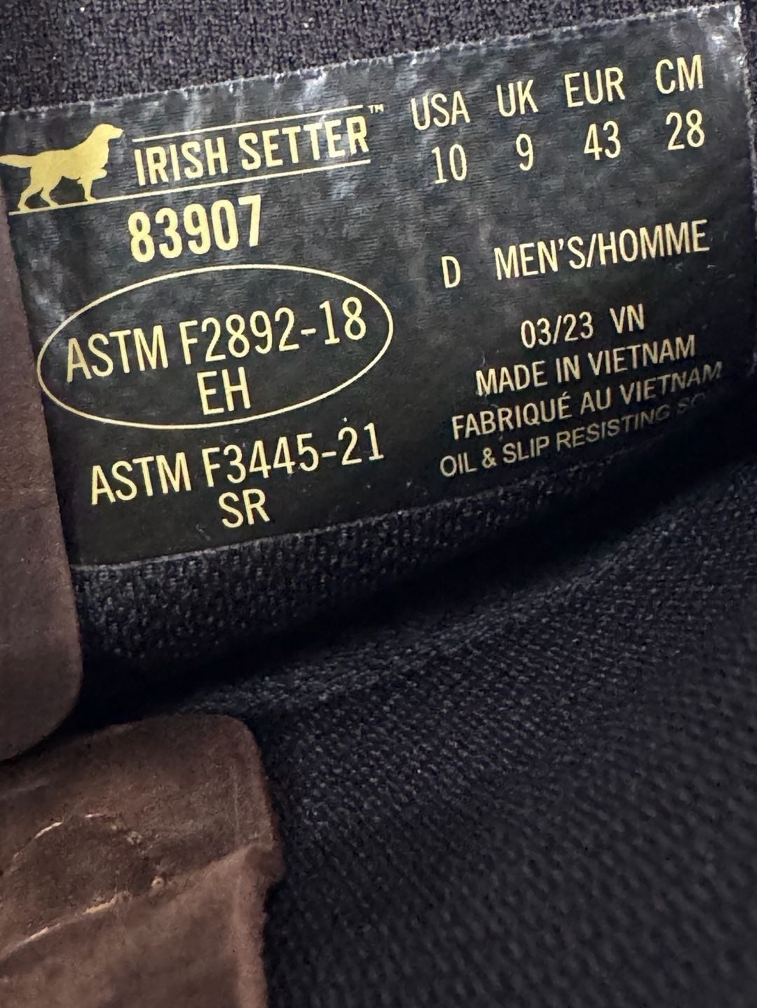 Irish Setter Two Harbors 83907 Size 10 D Brown Work Boots 7