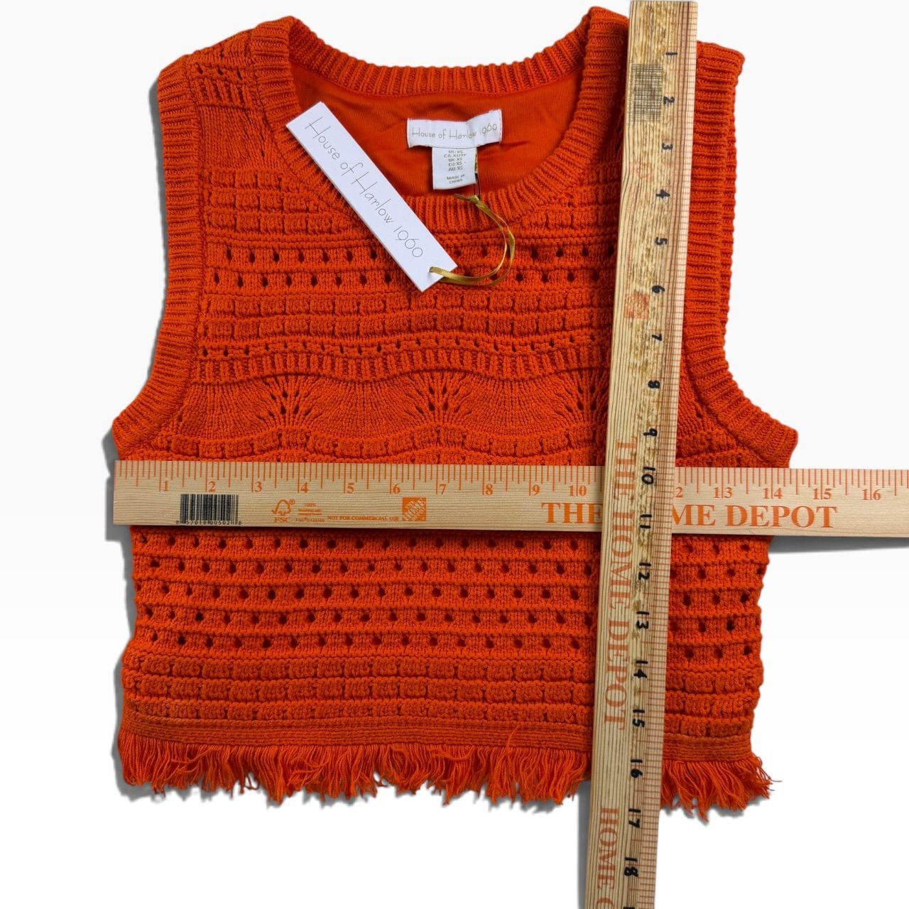 House of Harlow Boho Fringe Crochet Knit 2 Piece Set XS NWT 8