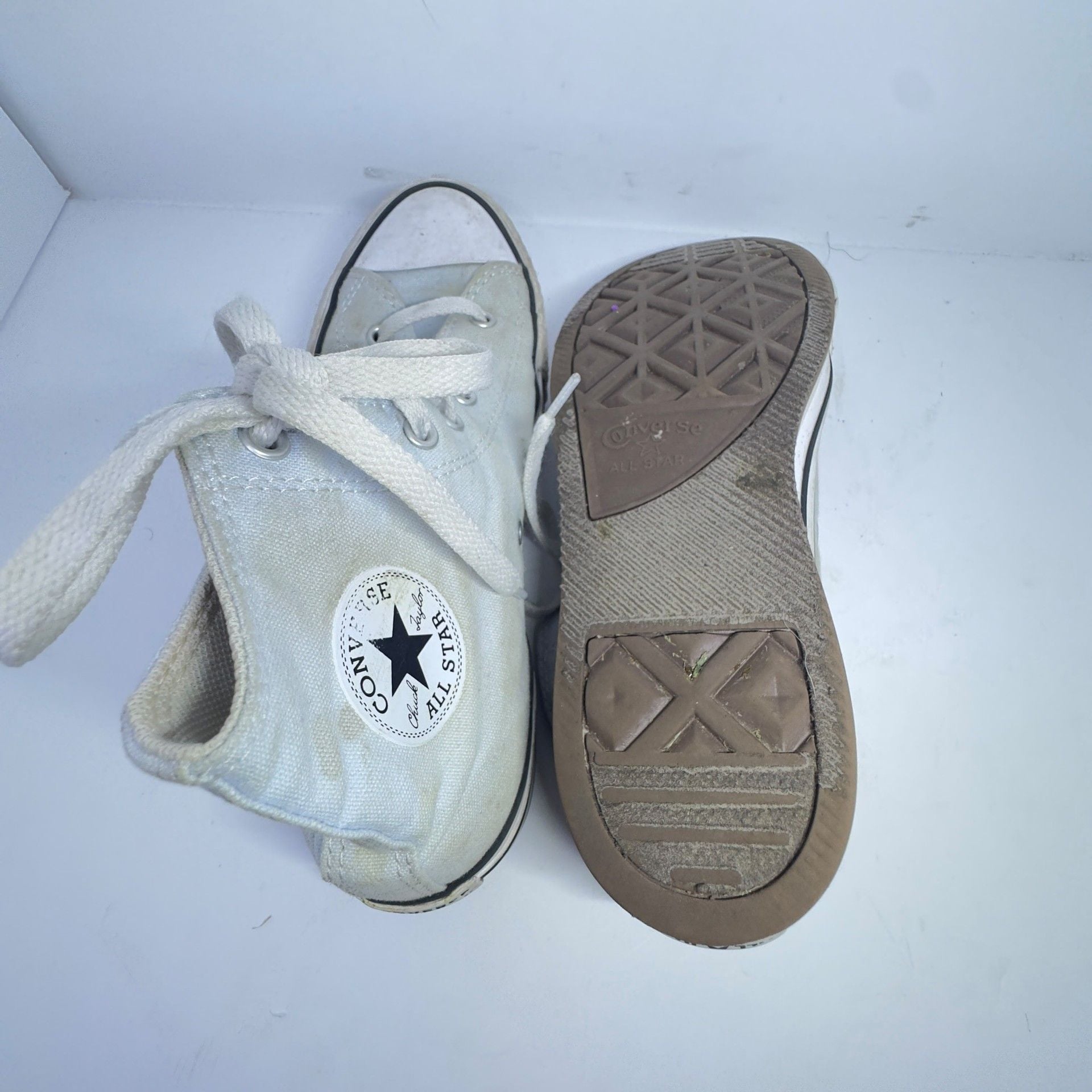 Converse Chuck Taylor All Star High Top Sneakers White Canvas Size 7.5 5