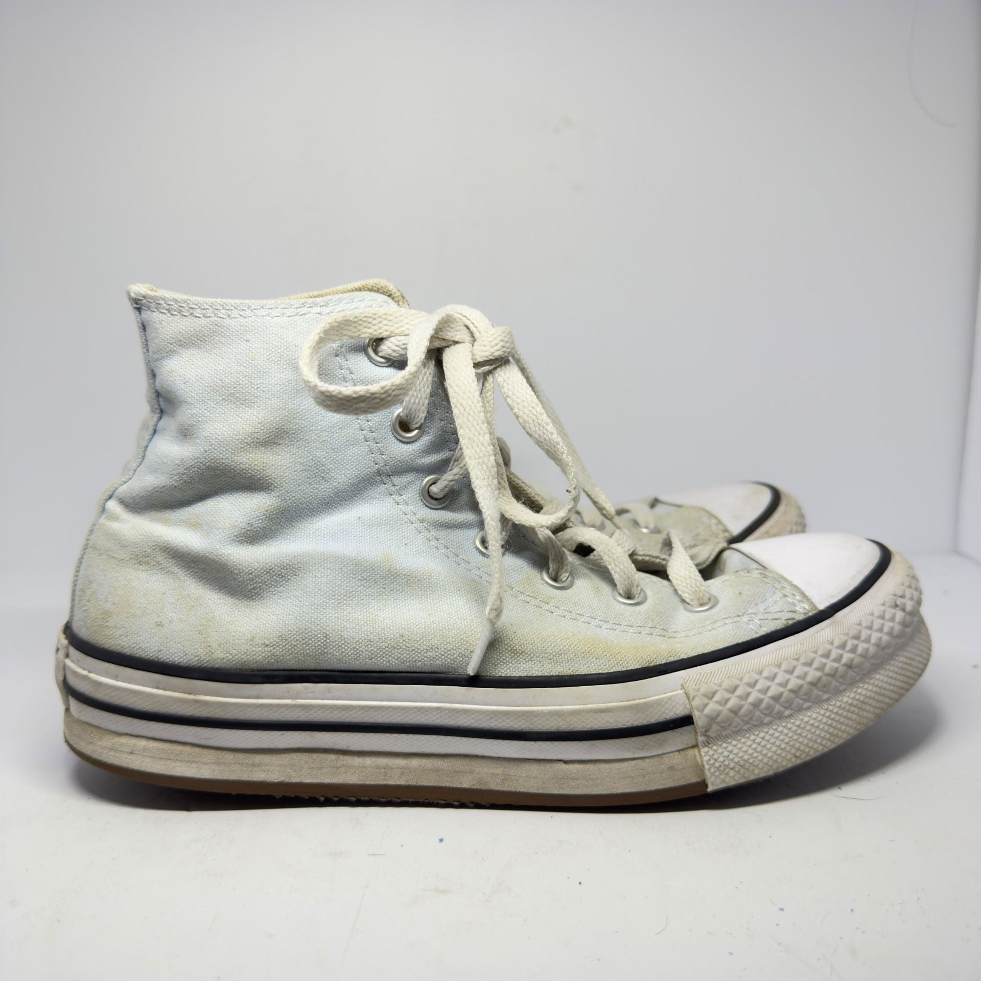 Converse Chuck Taylor All Star High Top Sneakers White Canvas Size 7.5 7