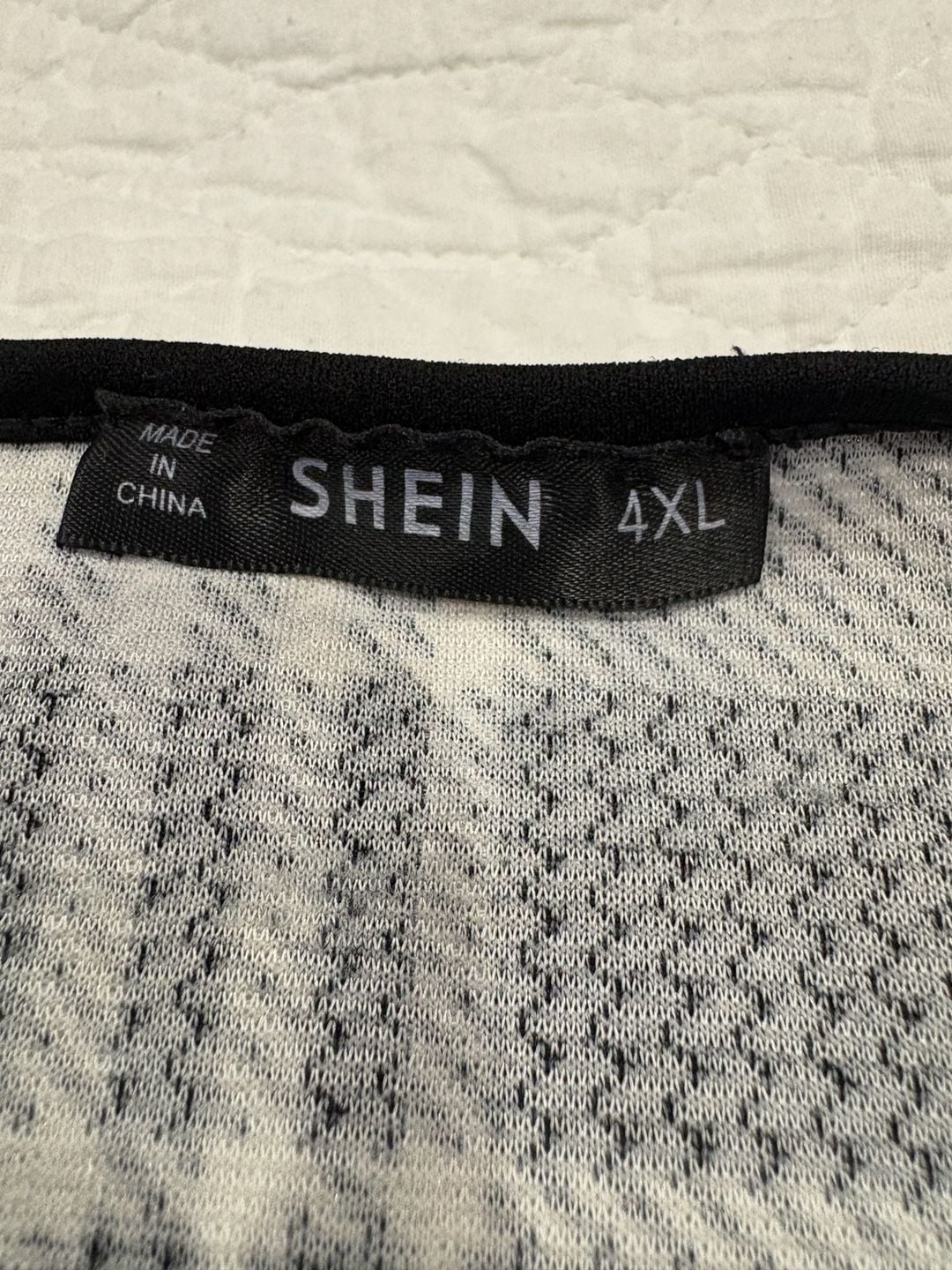 SHEIN Women’s 4XL Black White Plaid Open Front Cardigan Blazer Jacket 8