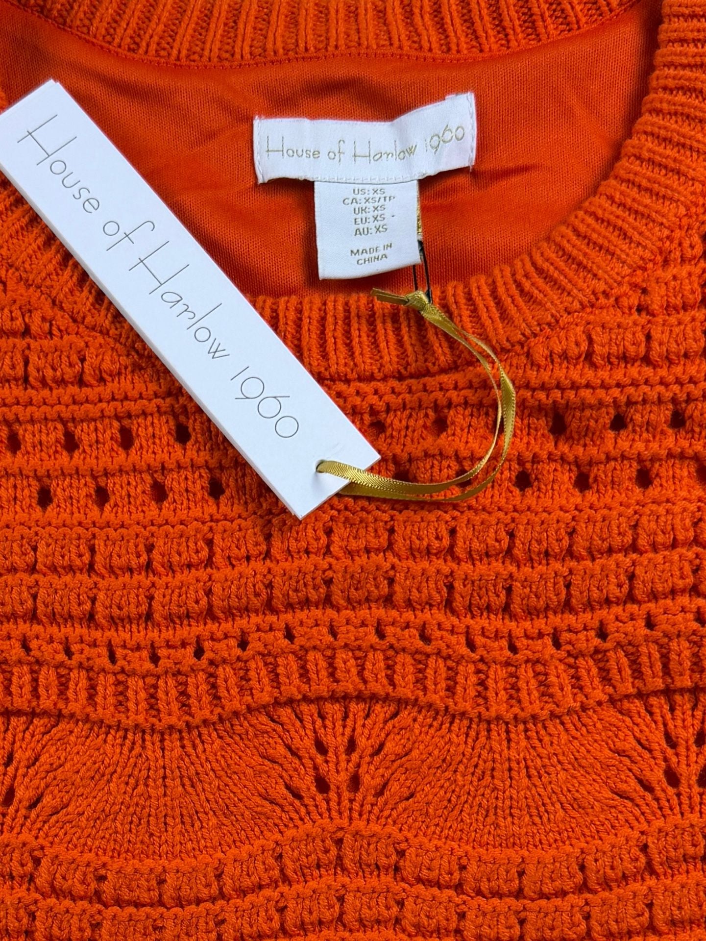 House of Harlow Boho Fringe Crochet Knit 2 Piece Set XS NWT 11