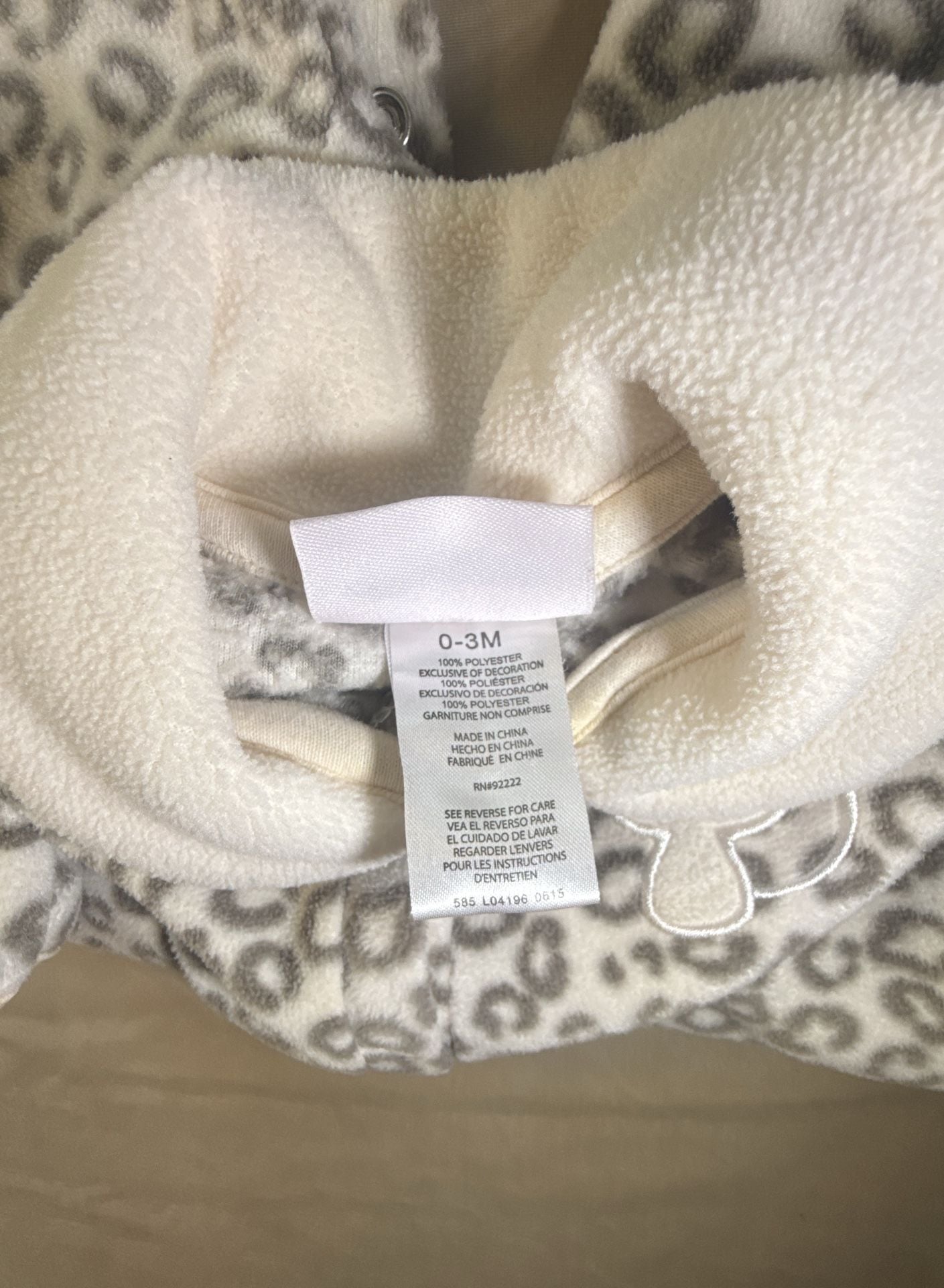 Buster Brown Fleece Footed Romper Size 0-3M Leopard 5