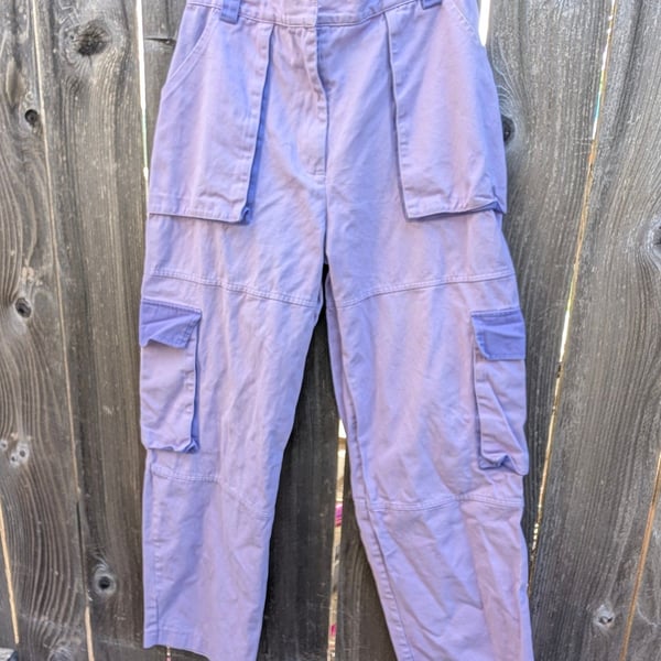 The Ragged Priest Purple Cargo Pants Size S Wide Leg