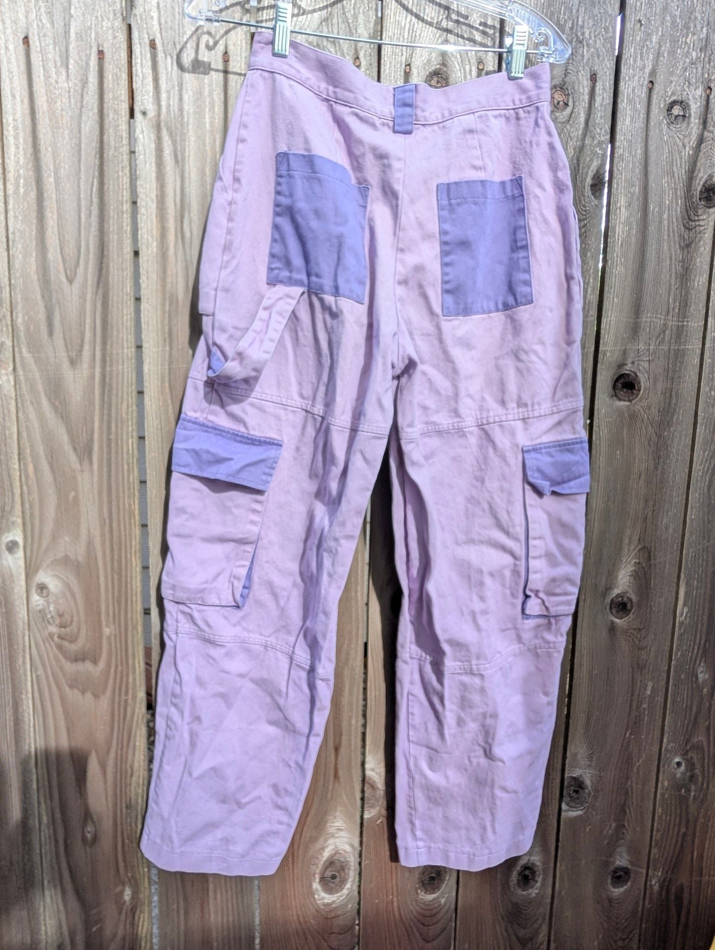 The Ragged Priest Purple Cargo Pants Size S Wide Leg 5