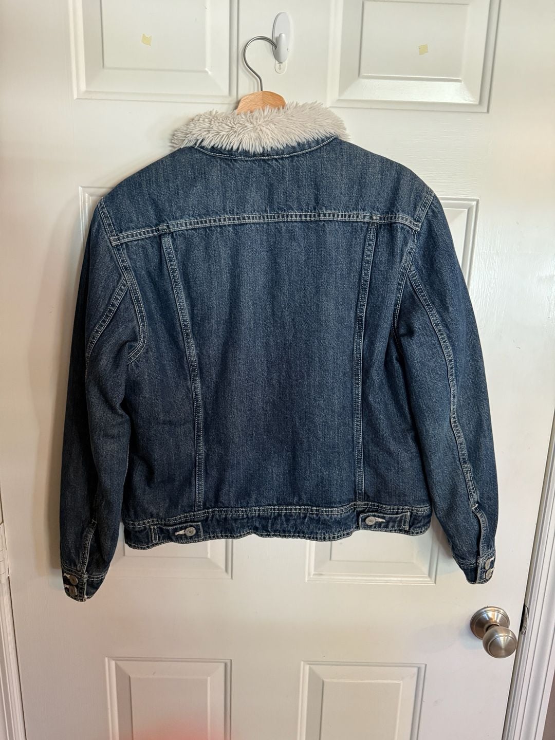 Levi's Original Sherpa Trucker Jacket Size XL Blue Denim Winter Coat 6