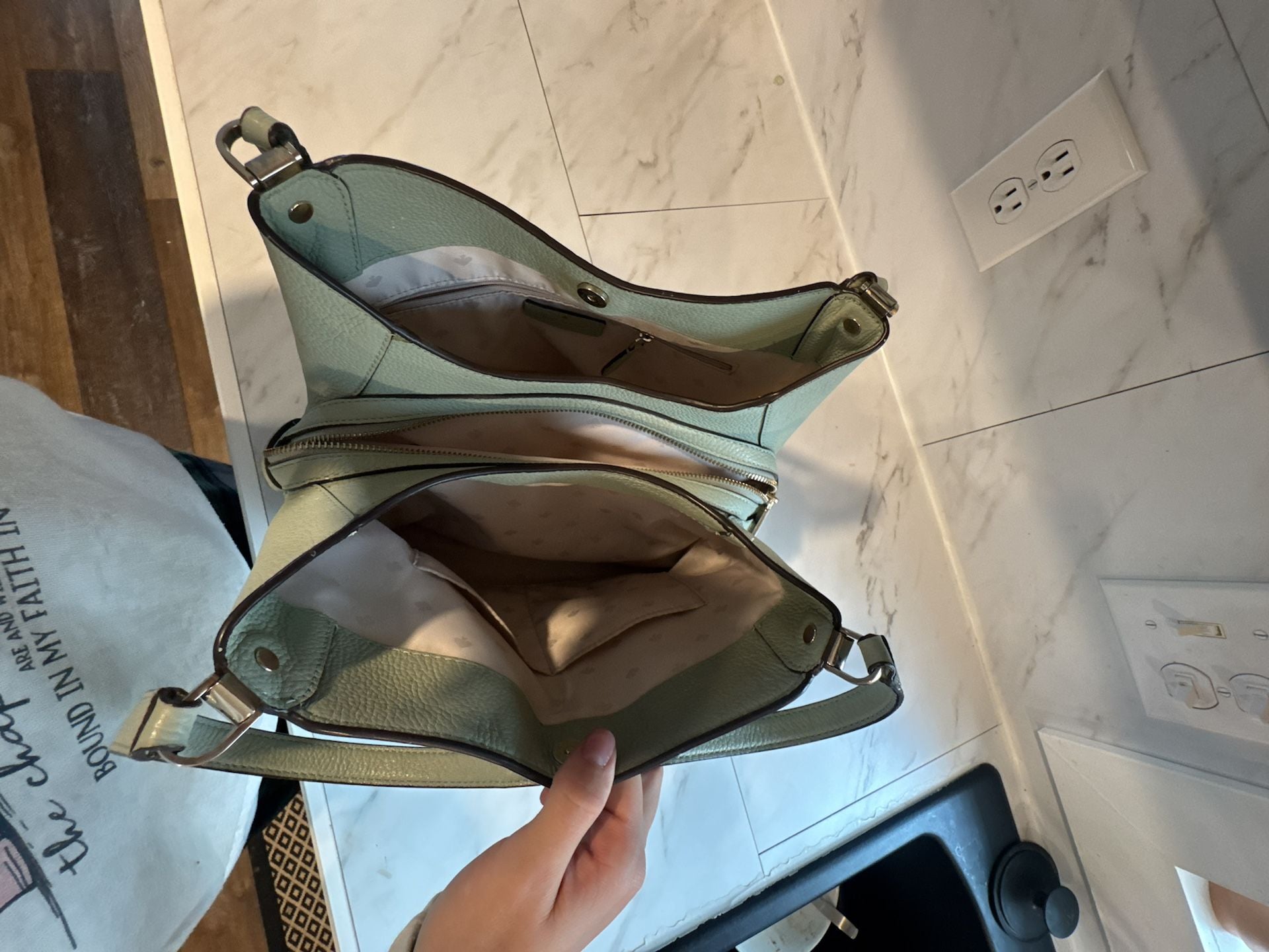 Kate Spade Leila Medium Triple Compartment Shoulder Bag Light Green 4