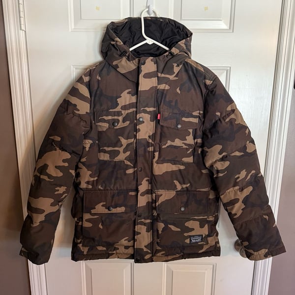 Levi's Arctic Cloth Four Pocket Hooded Parka Jacket M Camouflage