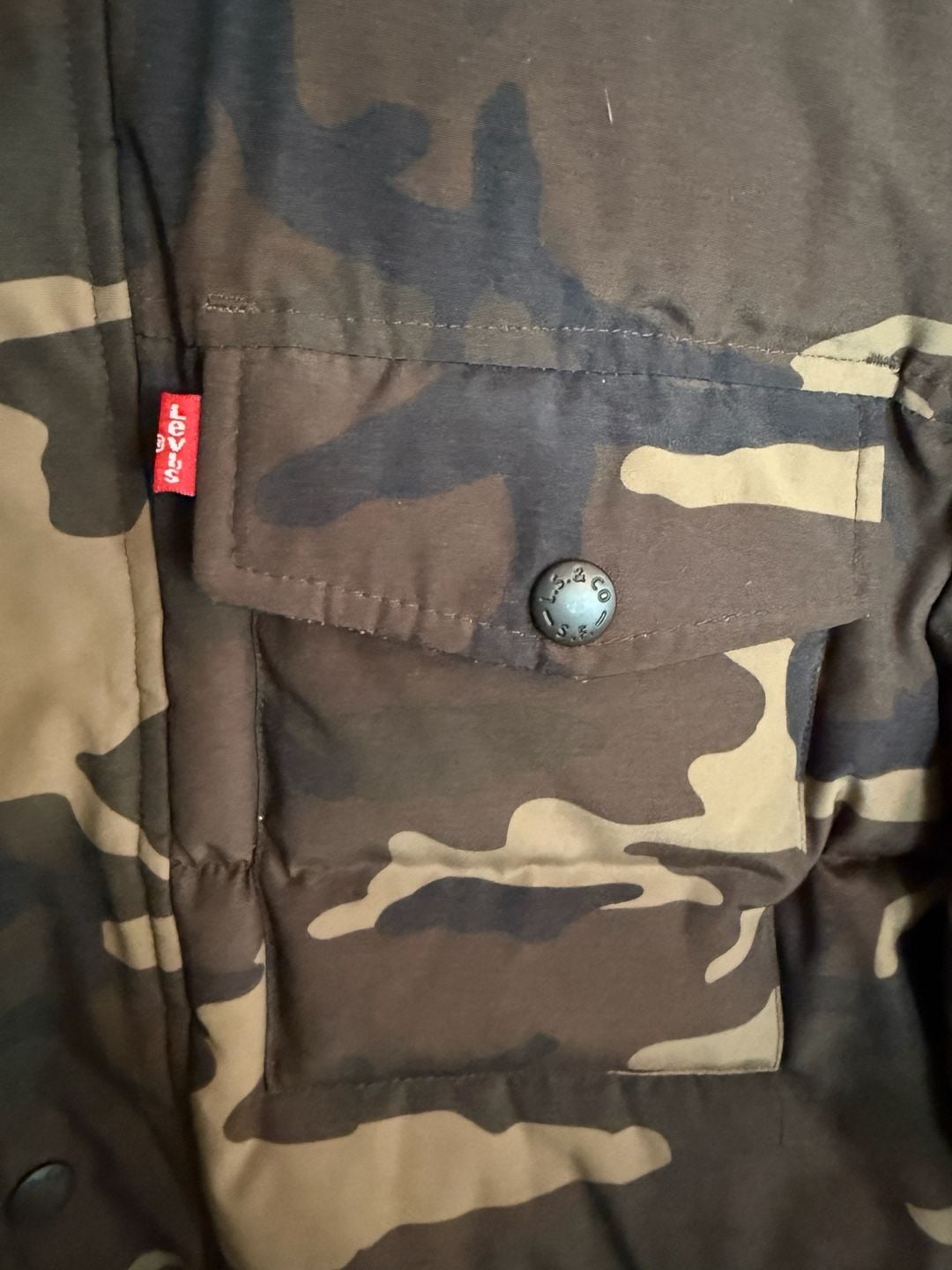 Levi's Arctic Cloth Four Pocket Hooded Parka Jacket M Camouflage 3