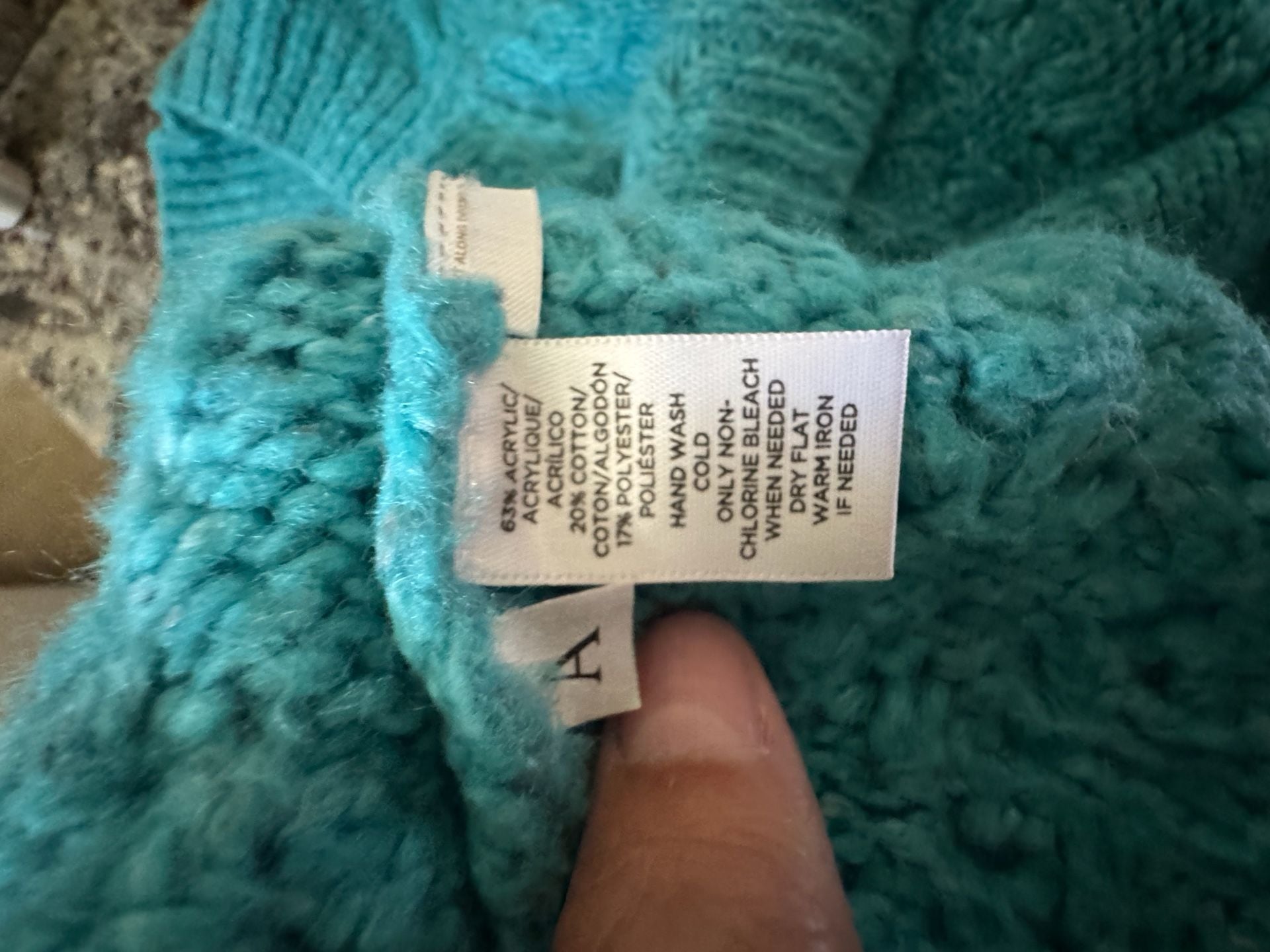 Ann Taylor Loft Teal Blue Cable Basket Weave Boat Neck Sweater 3/4 Sleeve M 4