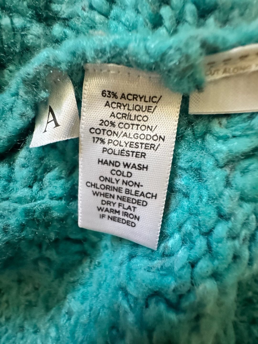 Ann Taylor Loft Teal Blue Cable Basket Weave Boat Neck Sweater 3/4 Sleeve M 6
