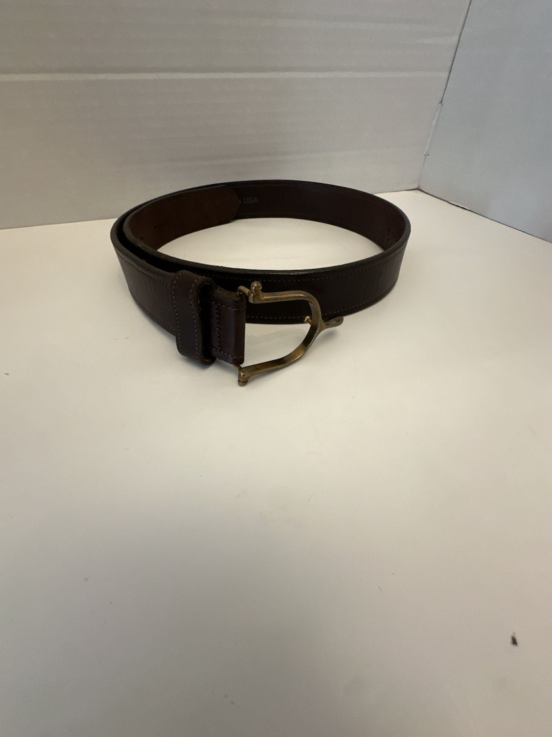 Orvis Brown Leather English Spur Belt Size 914G 3