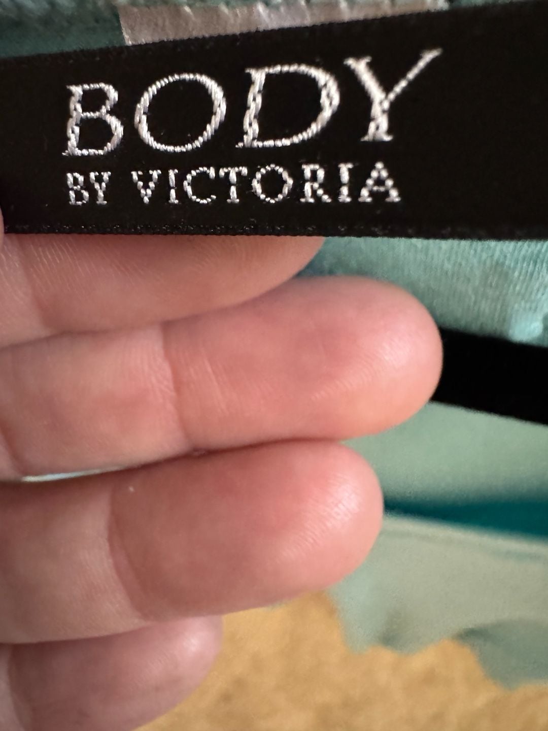 Body by Victoria Blue Hooded Long Sleeve V-Neck Top Size L 3