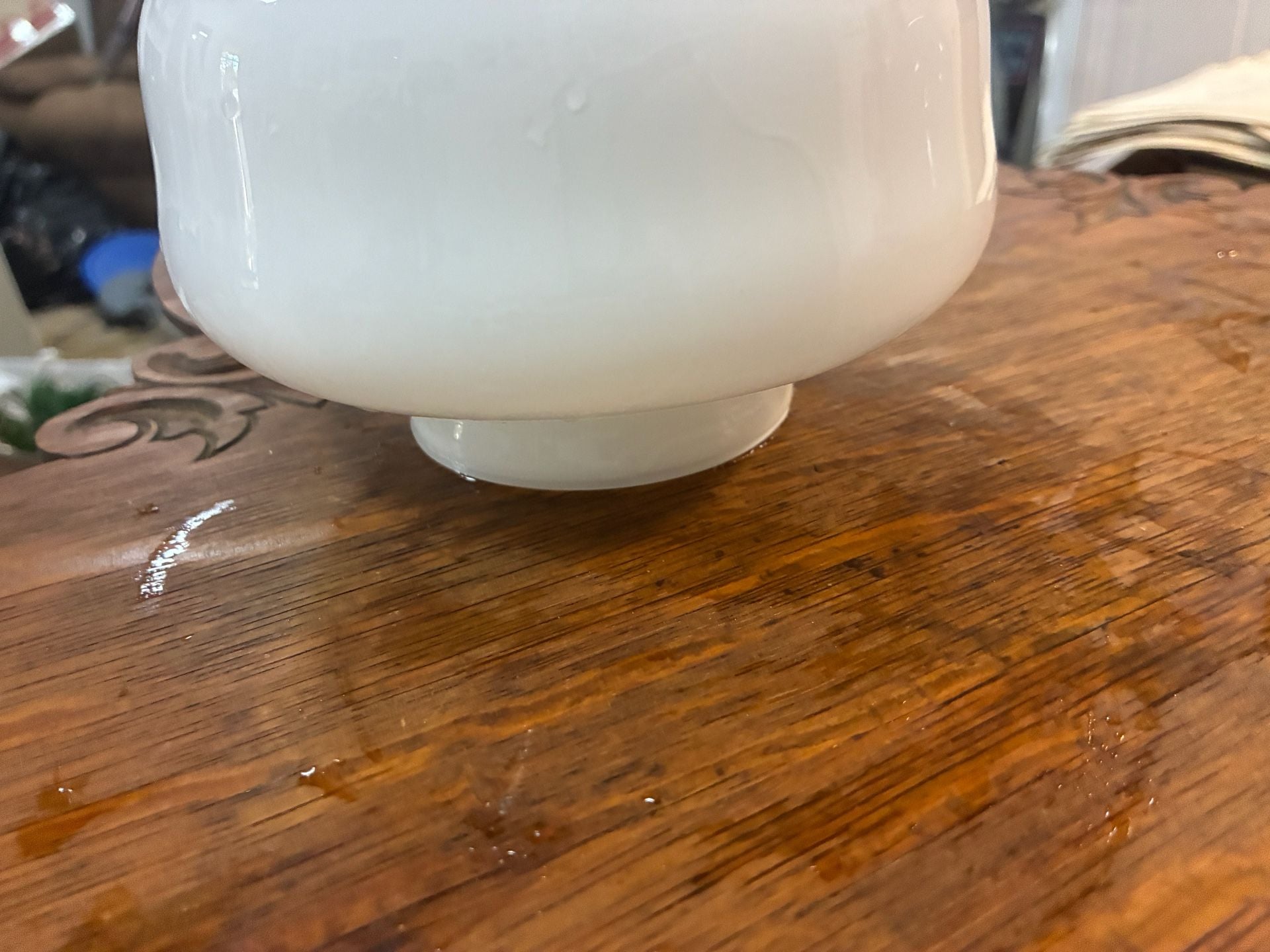 Vintage Porcelain Ceiling Light with Milk Glass , 1950s For Sale at , 3