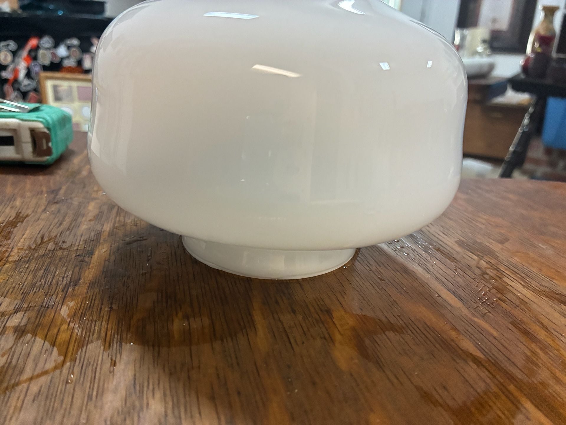 Vintage Porcelain Ceiling Light with Milk Glass , 1950s For Sale at , 5